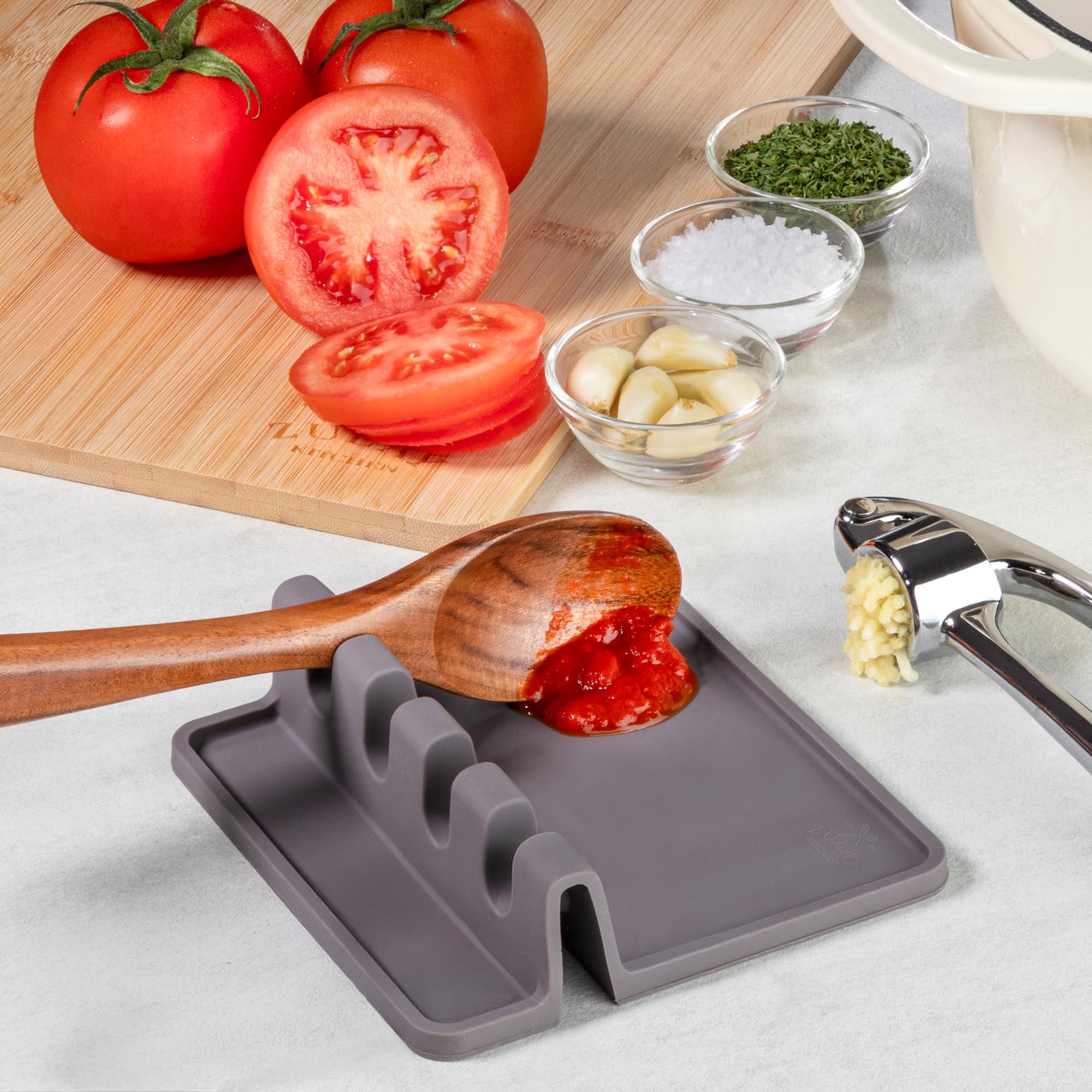 Zulay Silicone Spoon Rest - Keep Counters Clean! -8