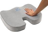 Vista 4 de Divine Comfort Cojín de asiento de espuma viscoelástica mejorada de gel, cojín de coxis de gel de control climático para aliviar el dolor de coxis