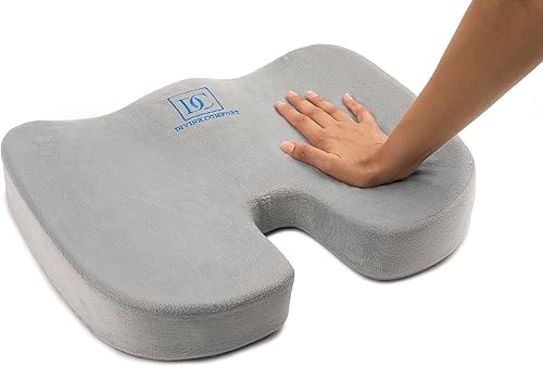 Miniatura 4 de Divine Comfort Cojín de asiento de espuma viscoelástica mejorada de gel, cojín de coxis de gel de control climático para aliviar el dolor de coxis