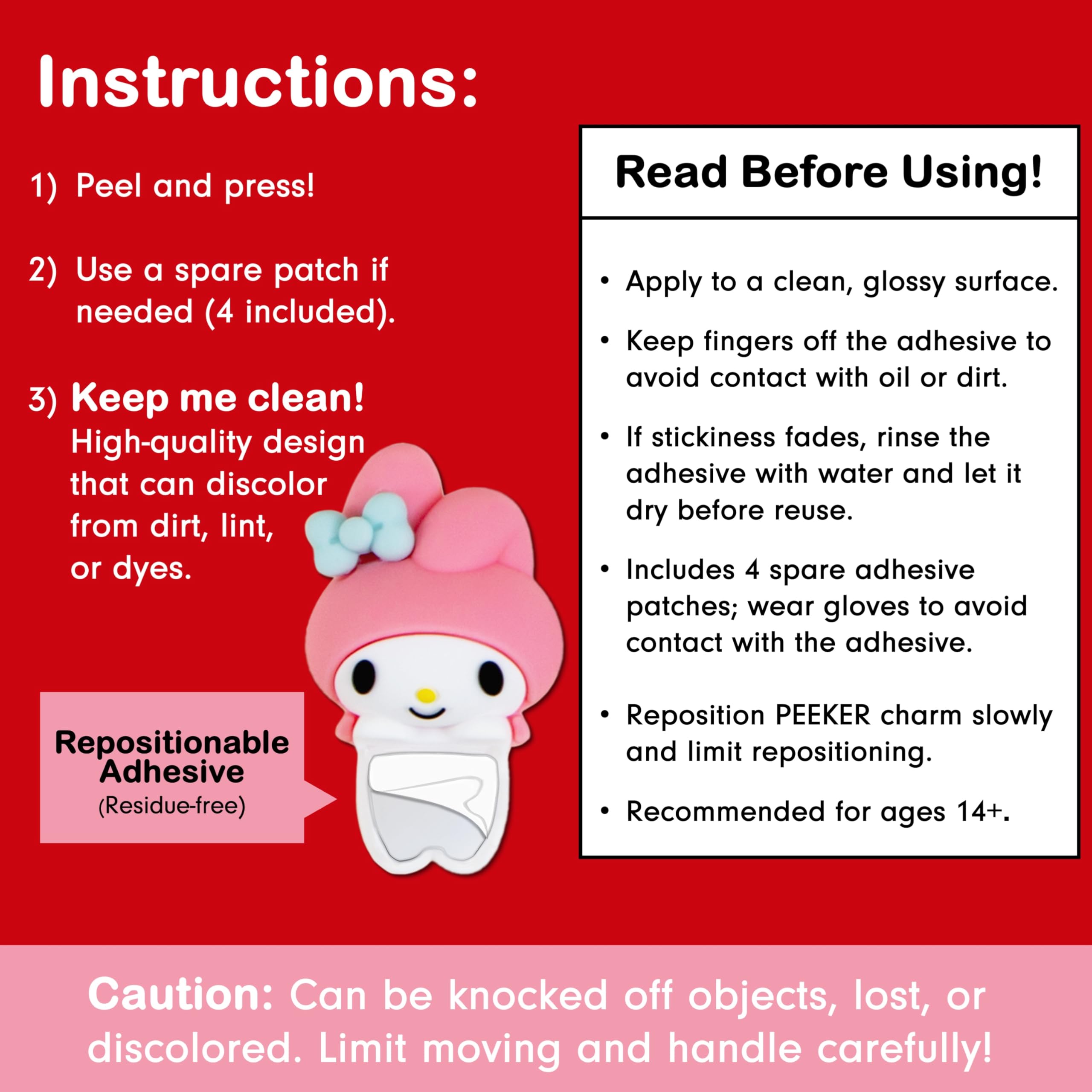 Sonix x Sanrio Hello Kitty & Friends Peekers - Pastel Series Blind Box - Adhesive Decorative Mini Figures - Includes Hello Kitty, My Melody, Kuromi, Little Twin Stars, or Mystery Character: Multicolor