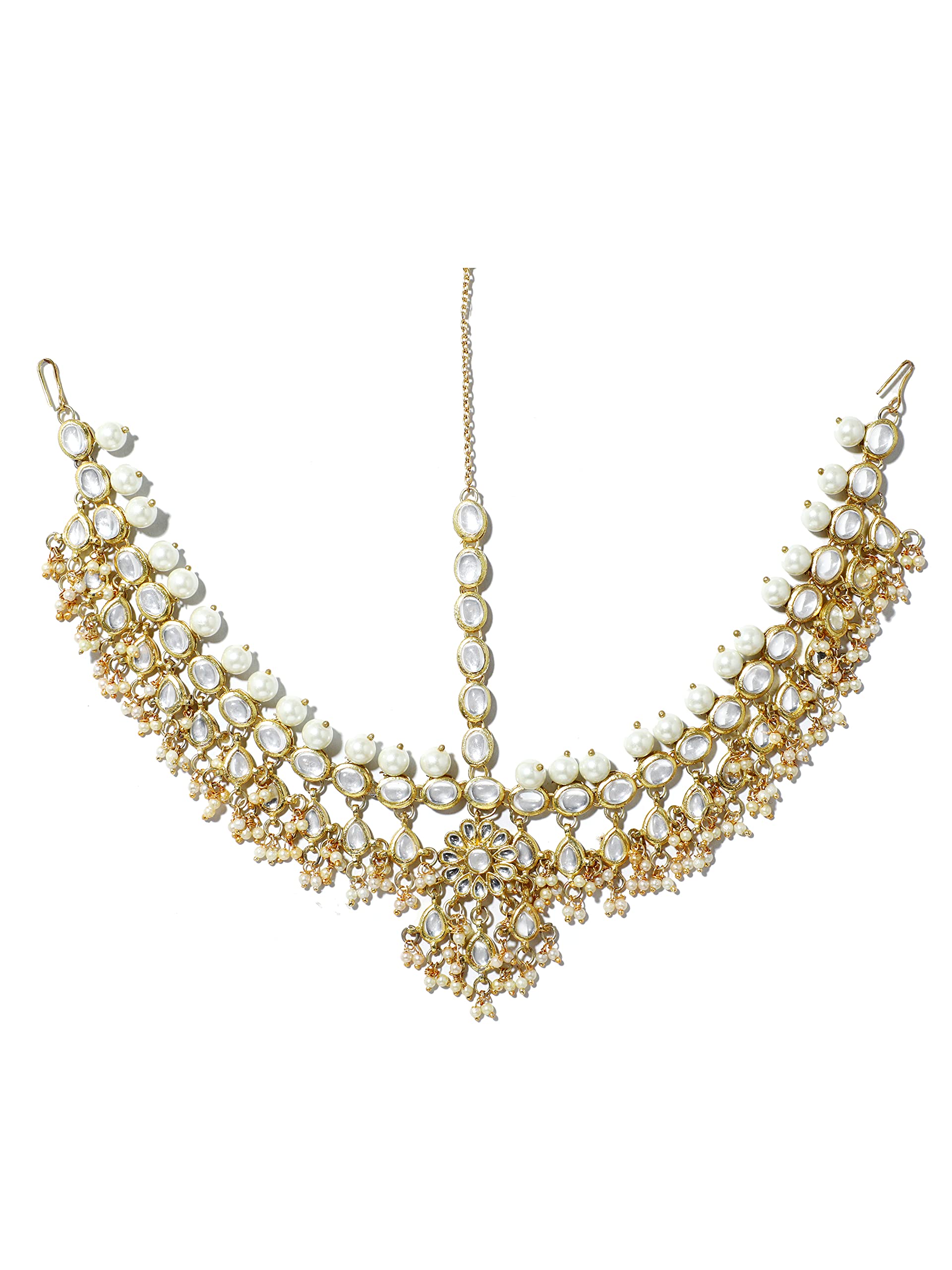 Karatcart Gold-Tone Pearl Beads and Tassels Kundan Mathapatti (B097C4FJPN) Amazon Price History, Amazon Price Tracker