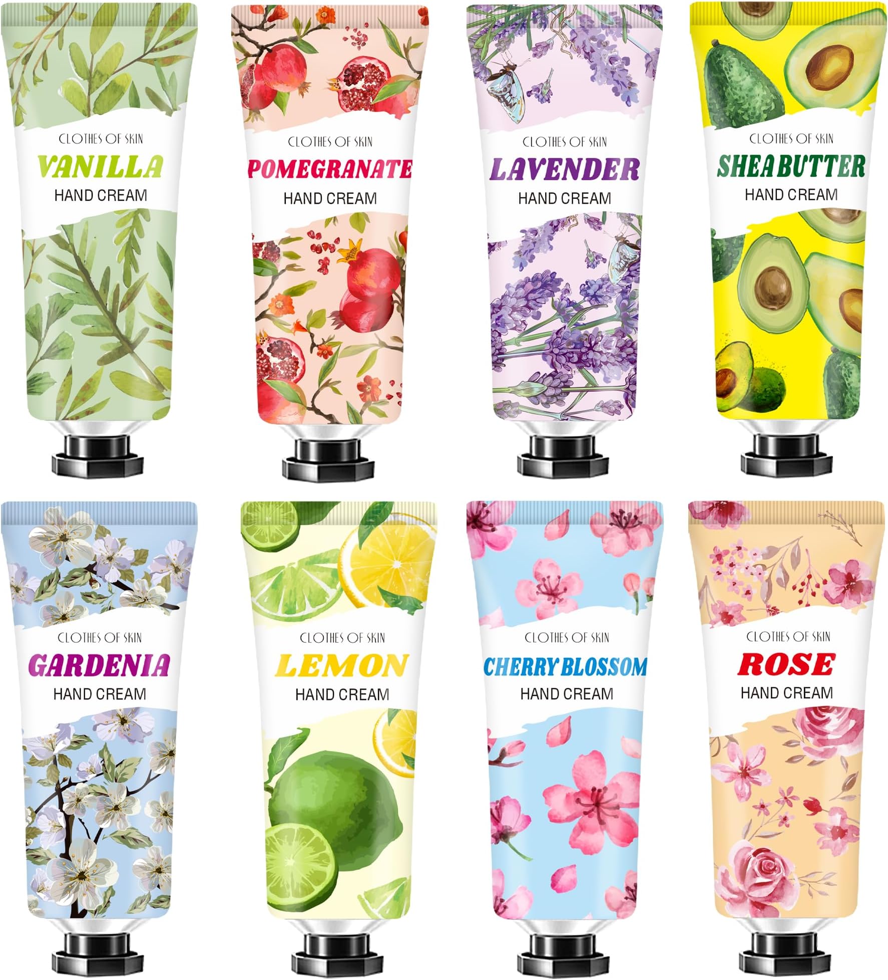CRISTALBOX 8 PACK Hand Cream Christmas Gifts for Women,Travel Size in Bulk Lotions for Dry Hands,Mini Hand Lotion for Mothers Day Gifts,Easter Gift for Teens,Appreciation Gift,Baby Shower Party Gift