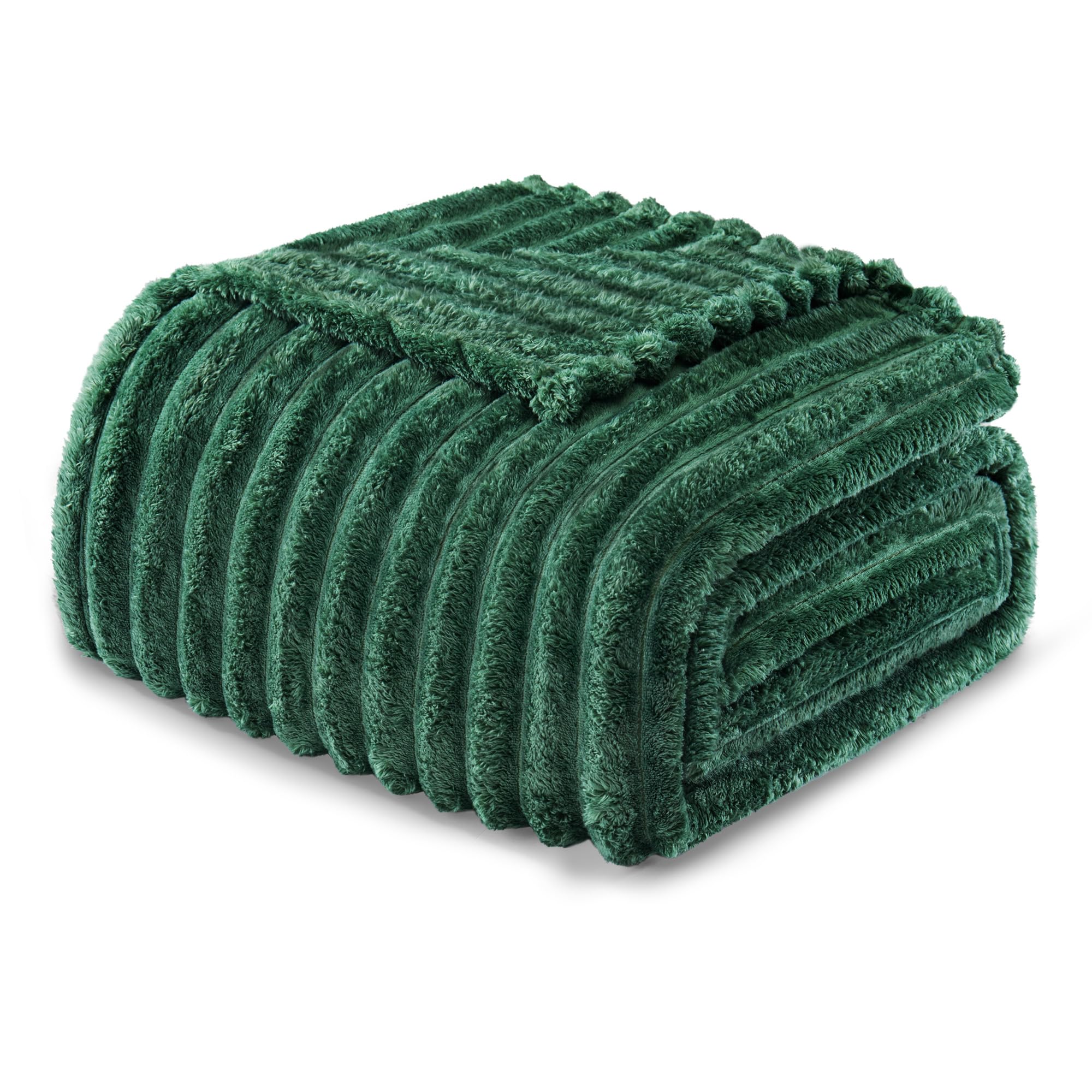 Exclusivo Mezcla Double Size Flannel Fleece Blanket, Super Soft Striped Jacquard Bed Blanket