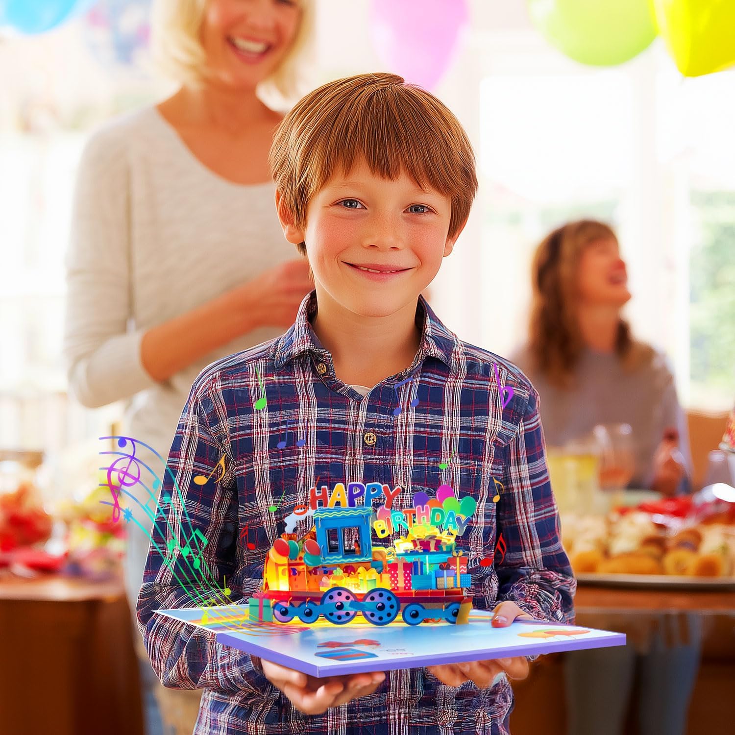 3D Train Pop Up Musical Birthday Card for Grandson, Granddaughter, Kids, Boys and Girls, Light Up Features, Plays 'Happy Birthday' Song, Fun Interactive Birthday Greeting - Image 2