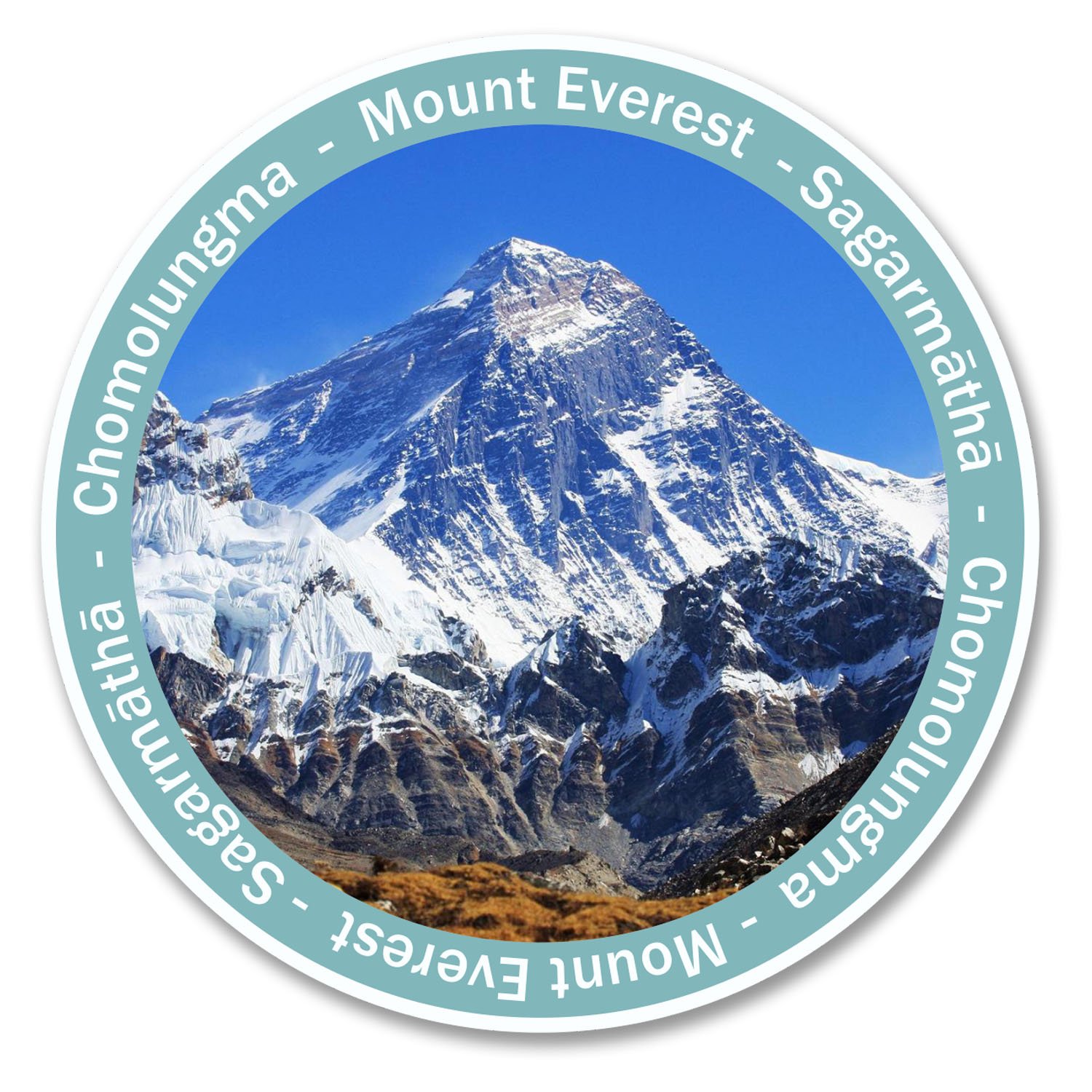 Destinationvinyl Multi 2 X 10Cm Mount Everest Sticker Car Laptop Travel Luggage Mountain Tag #6138 (10Cm X 10Cm)