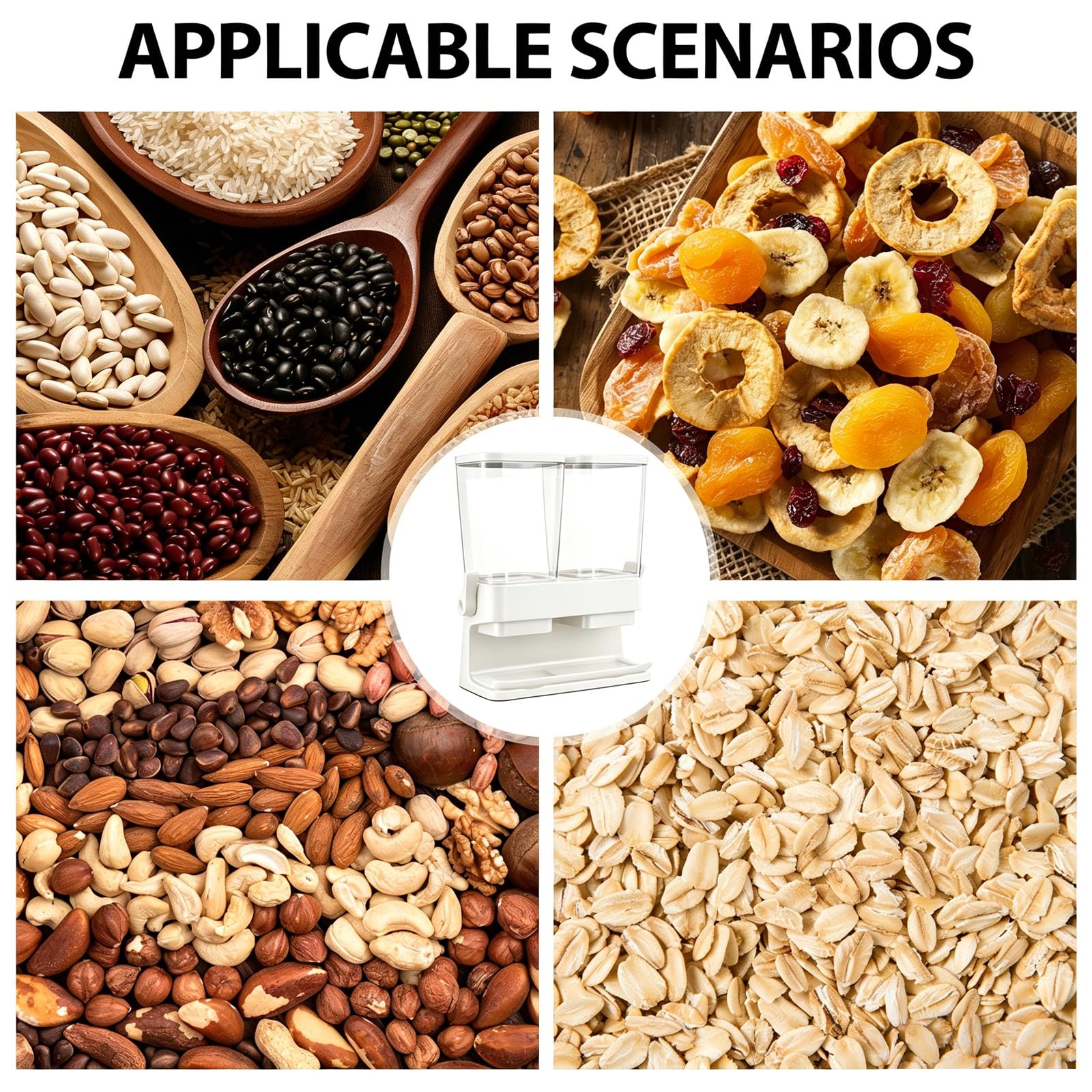 Müslispender 2er Pack, Doppelte 3L Luftdichte Müsli-Speicherkiste, Große Kapazität Cereal Dispenser, Ideal Für Süßigkeiten, Nüsse, Müsli, Kaffeebohnen