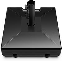 COZEER 123lb Patio Umbrella Base with Wheels & Handle - Heavy Duty, Rust-Resistant, Windproof Stand for Patios, Poolsides