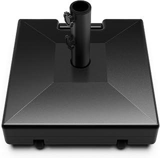 COZEER 123lb Patio Umbrella Base with Wheels & Handle - Heavy Duty, Rust-Resistant, Windproof Stand for Patios, Poolsides