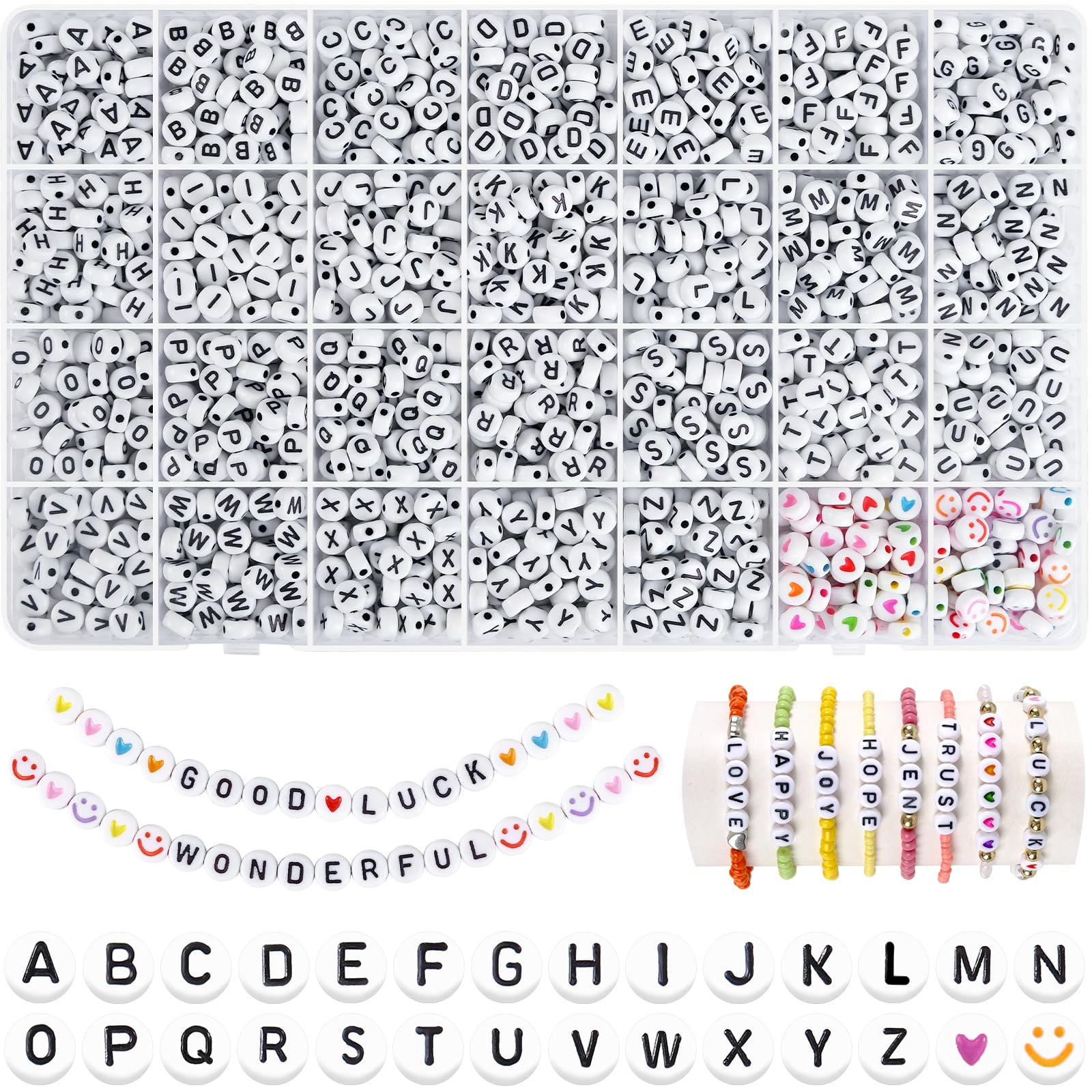 1500 Pezzi Perlas de Agujero Grandes I LOVE MOM DIY 6x9mm con Cuentas de 24 Colores para Manualidades Perlas para Joyas de Bricolaje — view 8