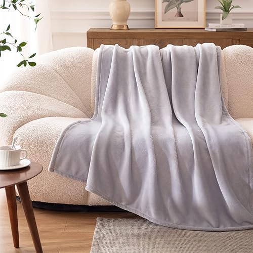 Miniatura 2 de Bertte Manta de forro polar, súper suave, acogedora, cálida y ligera, para sofá, manta decorativa de lujo con patrón de terciopelo, 50 x 60