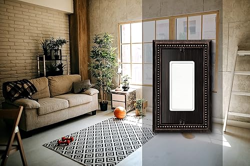 Vista 292 de Henne Bery Sunken Pearls - placa decorativa de pared para interruptor (Palanca simple, 2 unidades, níquel satinado)