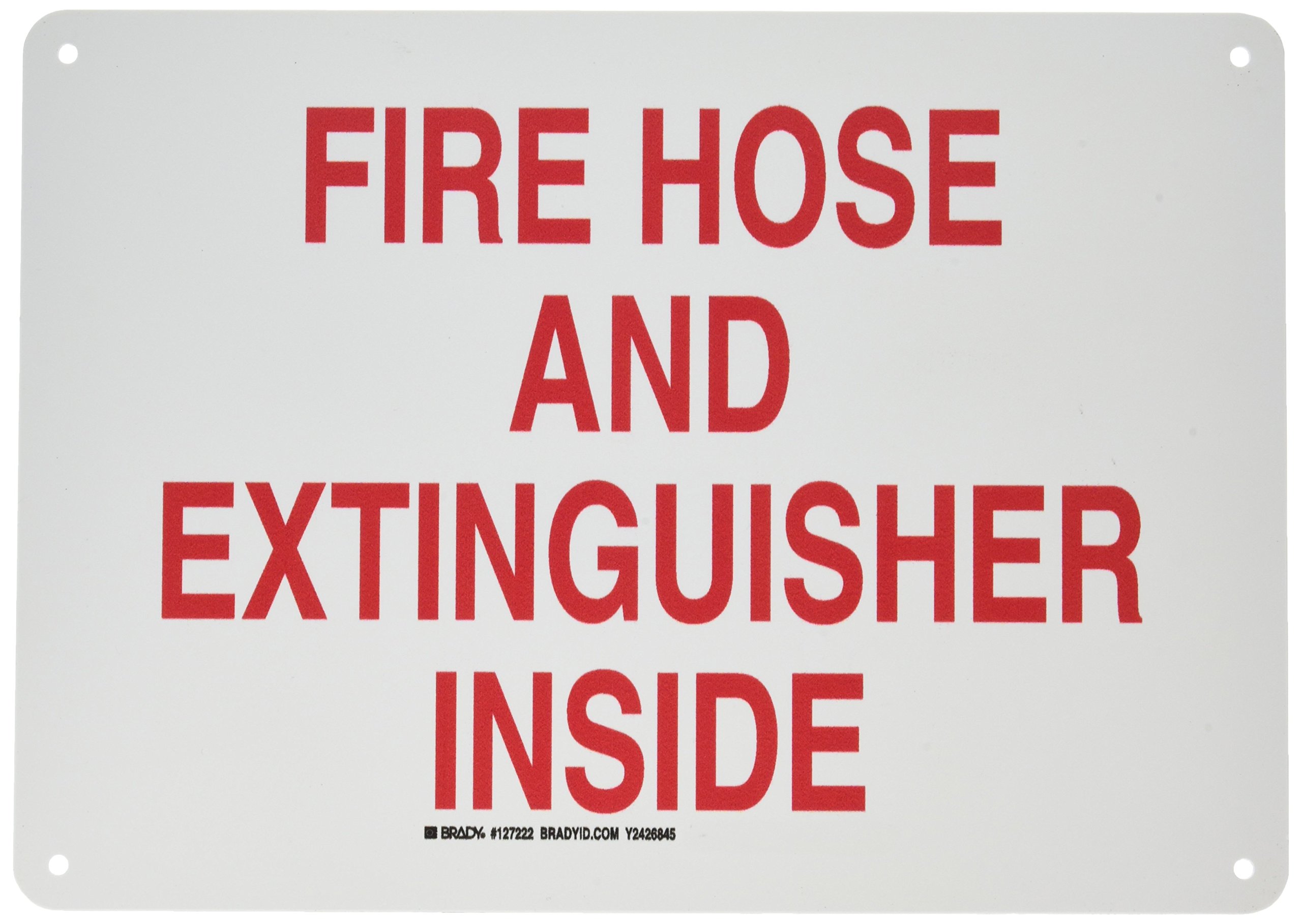 Panneau Fire Hose Extinguisher Inside Brady 127222 rouge et blanc