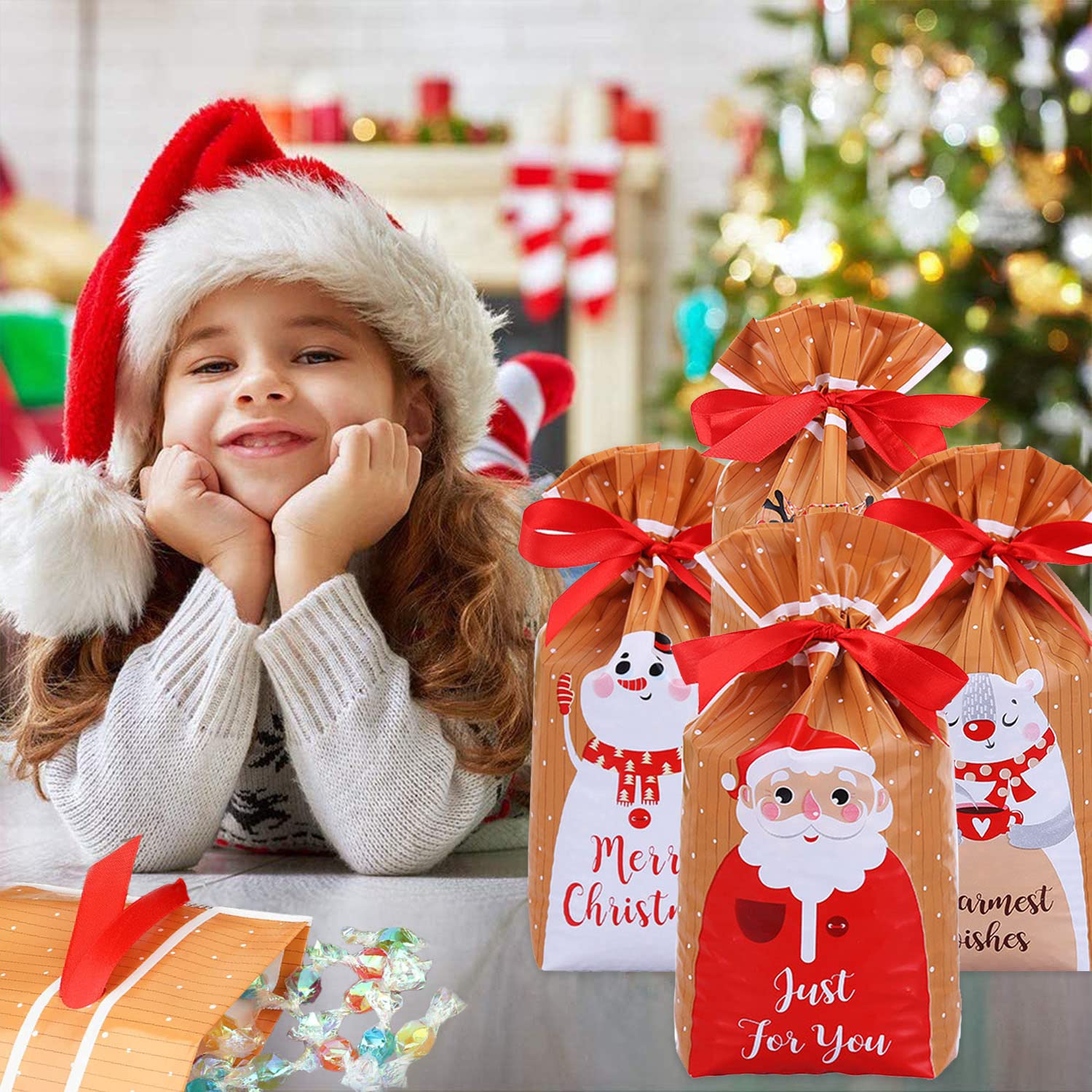Produktbild von Weihnachts Leckerei Beutel - 12 Stück Wichtel Zugbeutel Heimdekoration