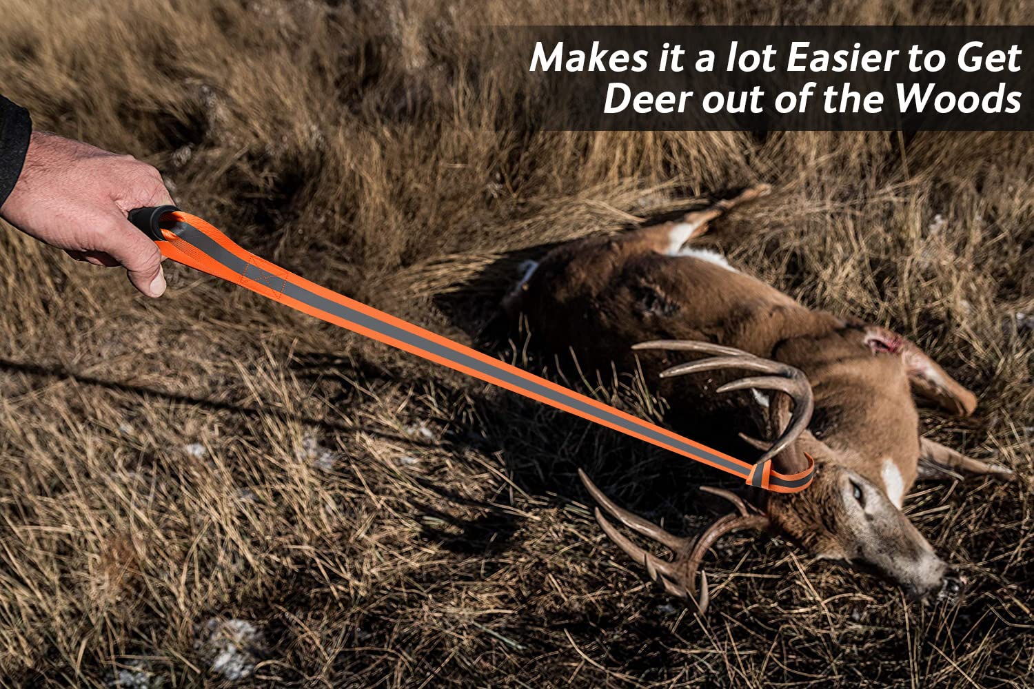 2 Pack Deer Drag and Harness, Deer Drags Rope for Hunting Gear, Makes Dragging Easy Quick and Easy to Use Hunting Gear for Deer Hunters-Orange : Sports & Outdoors