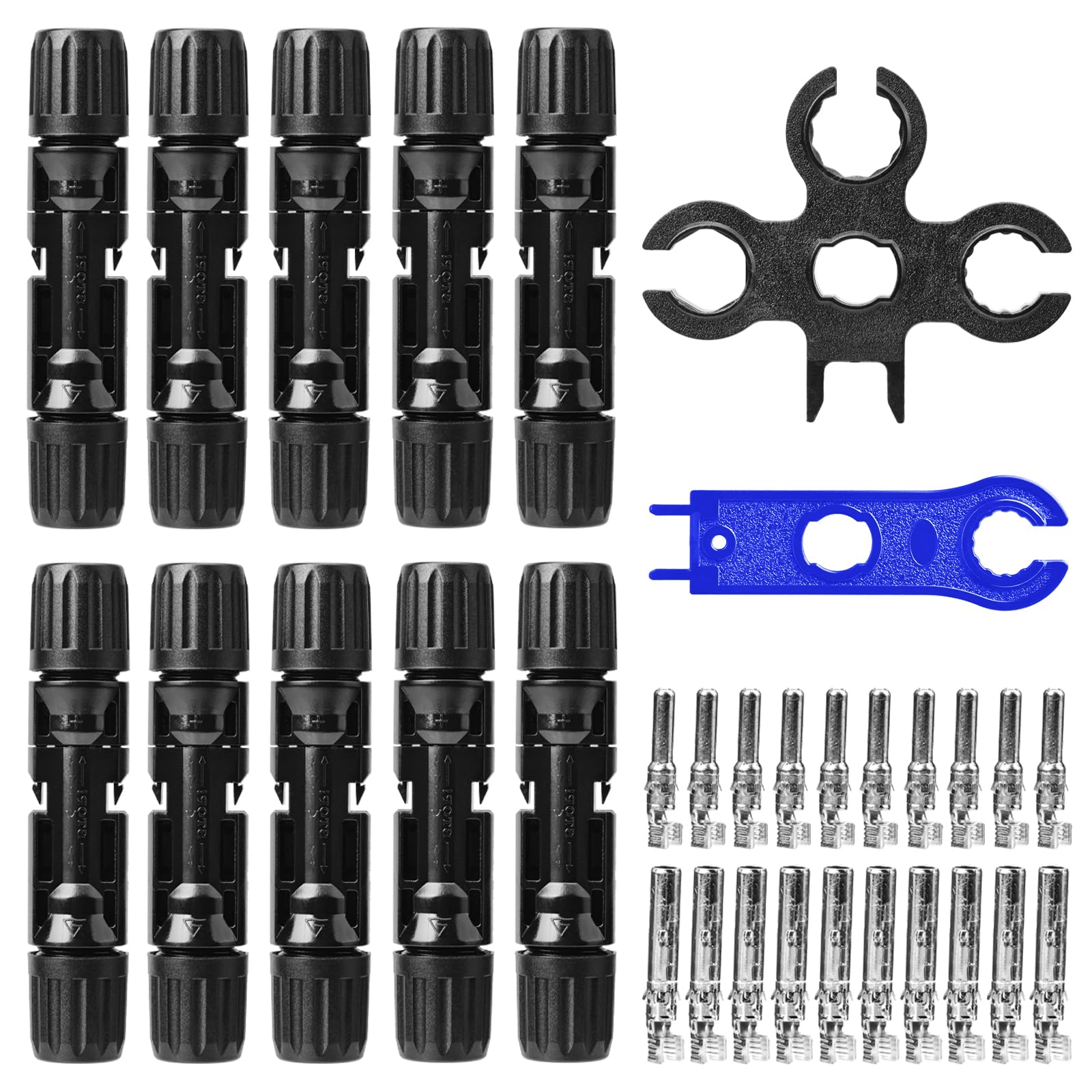 SolsopSolar Plug - Male/Female Solar Plug, IP67 Waterproof PV Plug, Solar Plug Set (Parts, Set, 10)