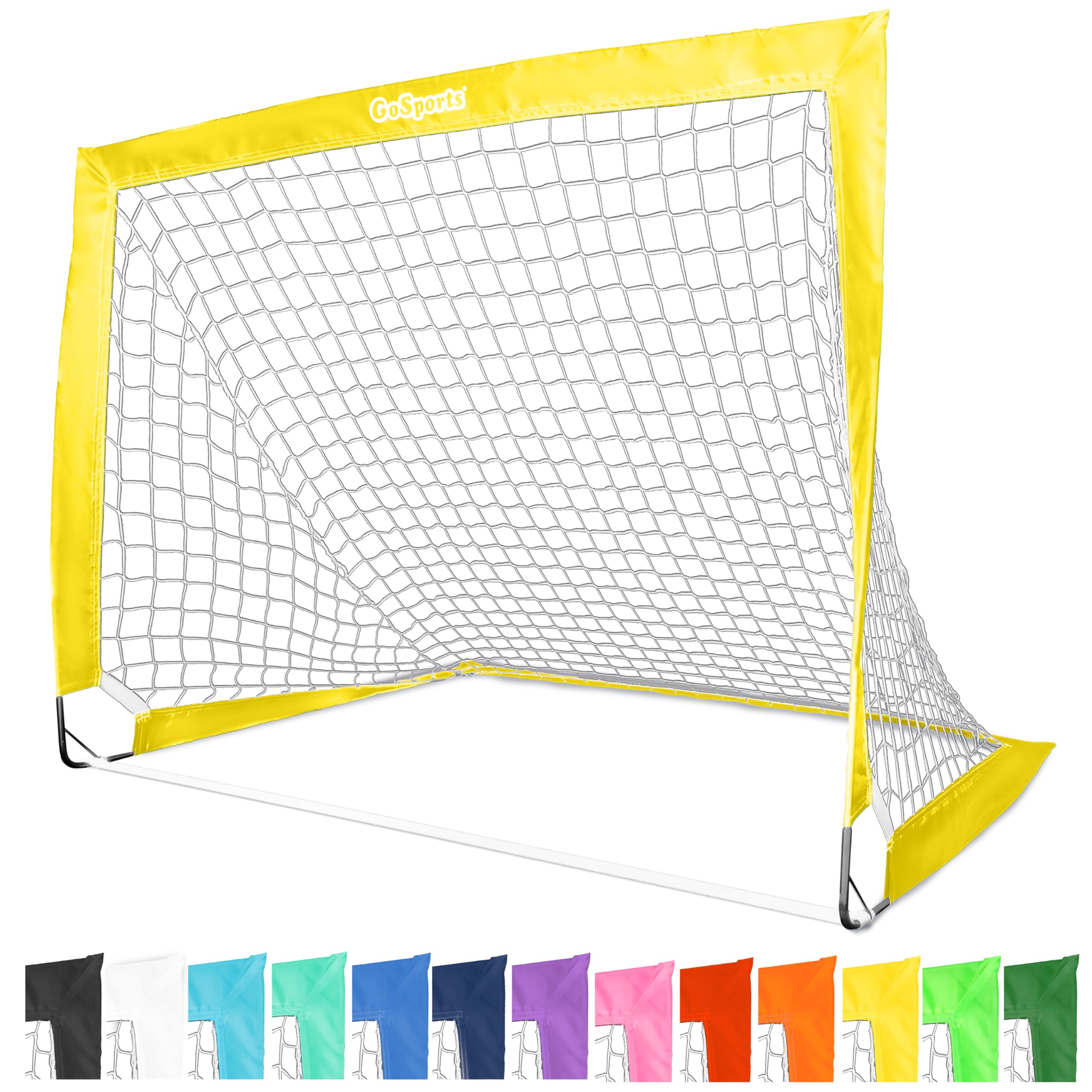 GoSports Team Tone 4 ft x 3 ft Portable Soccer Goal for Kids - Pop Up Net for Backyard - Yellow-image-15