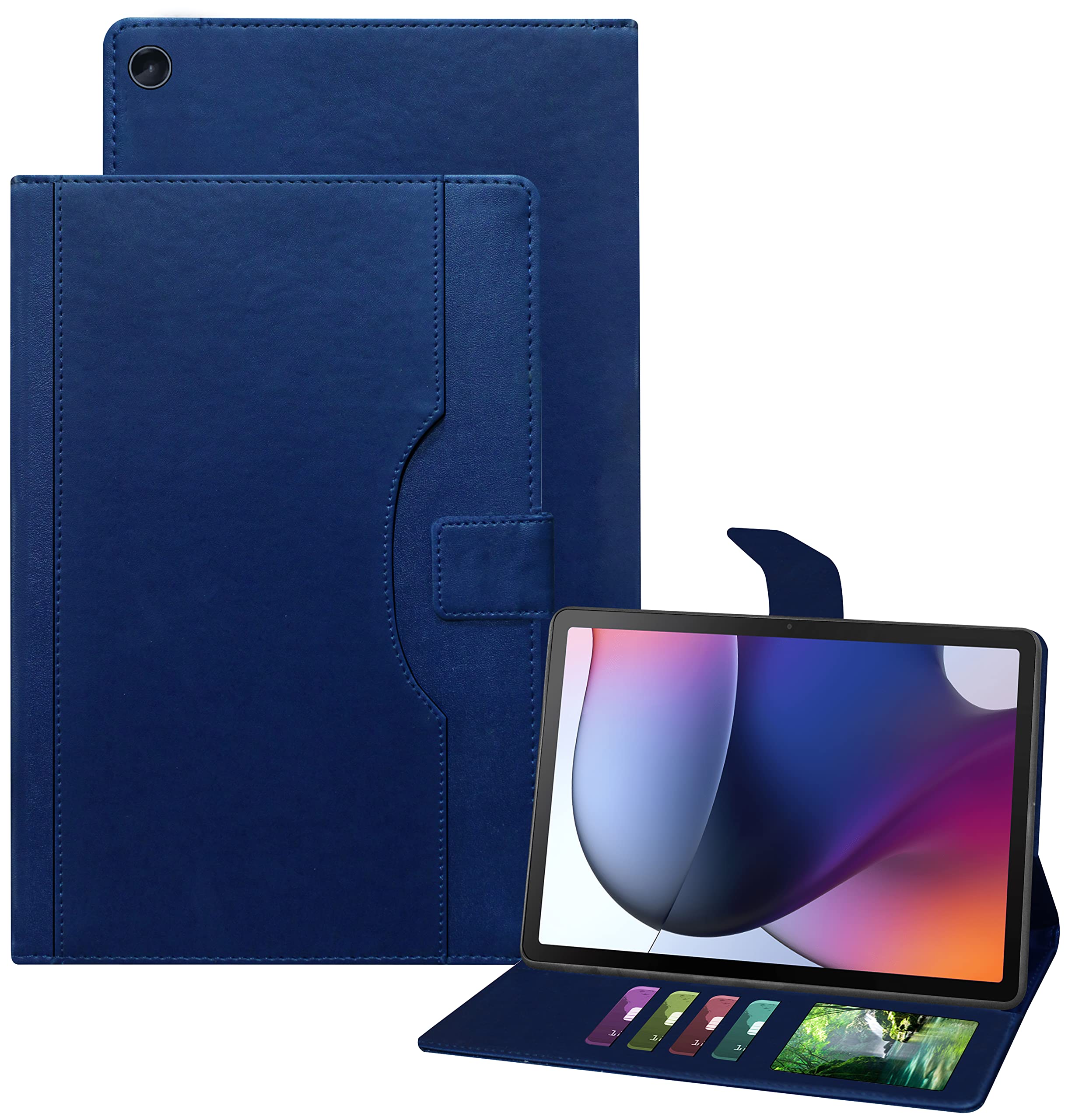TGK Multi-Angle Viewing Smart Stand with Document Card Pocket Wallet Leather Flip Case Cover for Motorola Moto Tab G62 10.6 inch Tablet (Dark Blue) (B0BDL6NLYY) Amazon Price History, Amazon Price Tracker