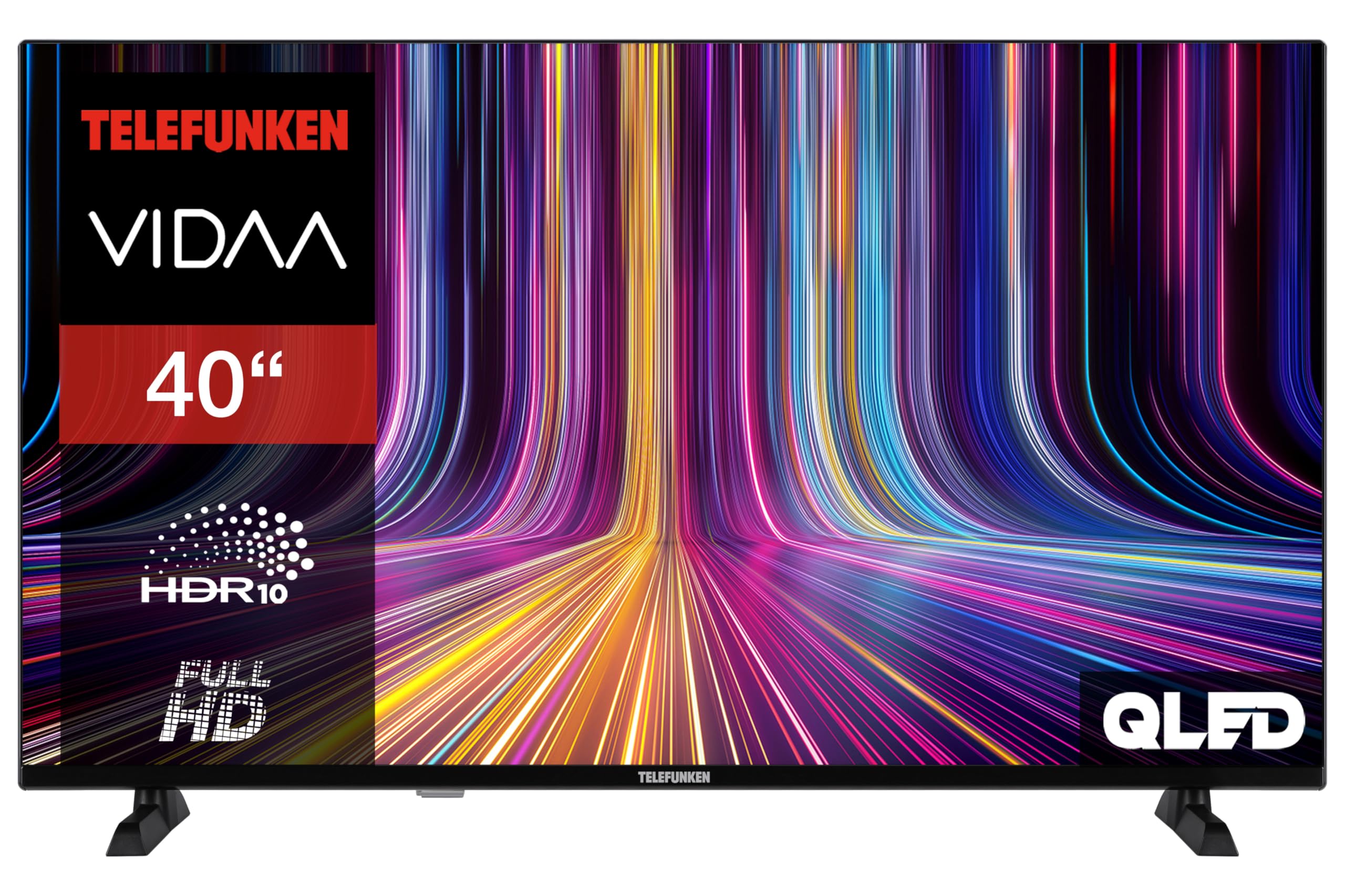 TELEFUNKEN QLED Fernseher 40 Zoll Smart TV VIDAA QF40VP750S Full HD Fernseher, HDR TV mit integriertem Triple-Tuner, LED TV schwarz