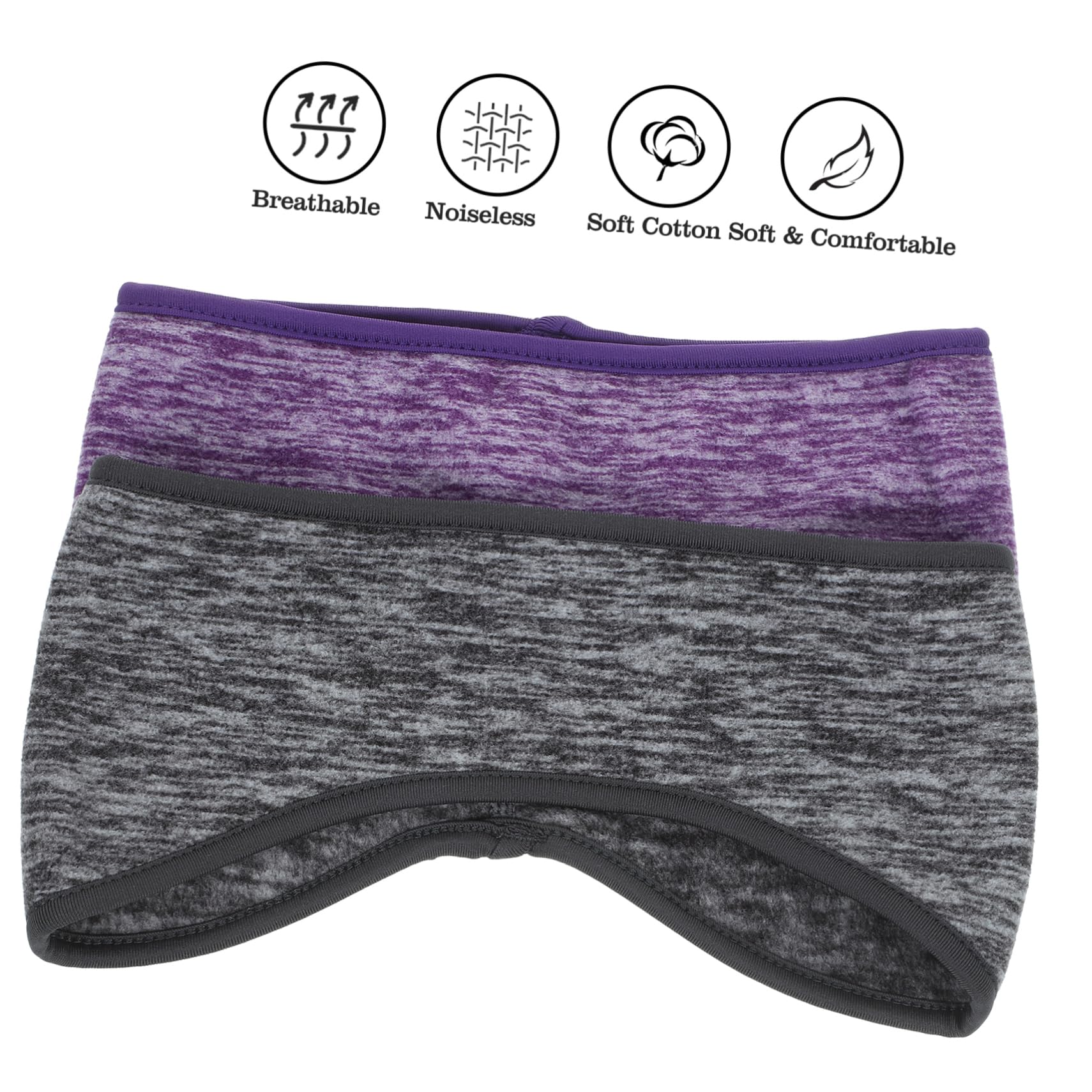 TINEASUR Skiing Ear Protection Fleece Headband Full Cover Ear Muffs Sports Heawraps Cold-proof Grey