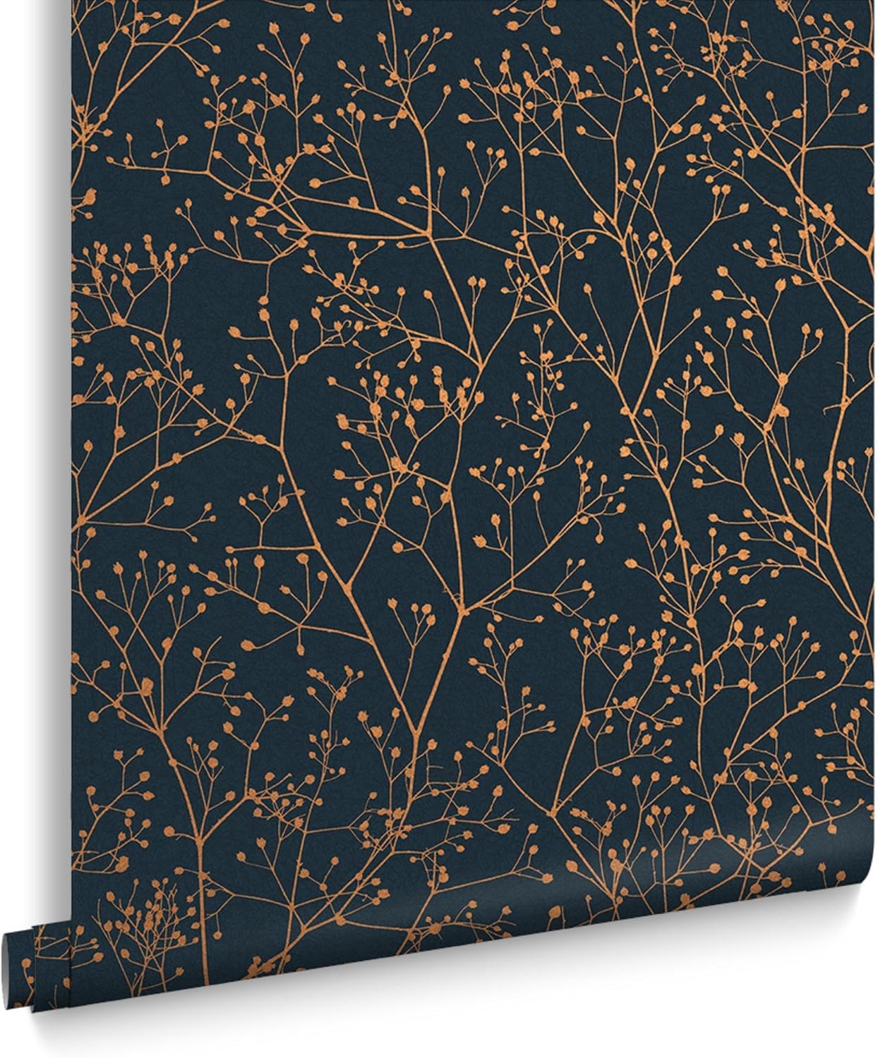 Gypsophila Midnight and Copper Removable Wallpaper