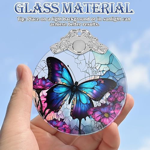 Miniatura 4 de Adorno de vitral, adornos de Navidad, decoraciones de árbol de Navidad, decoración de mariposa de Navidad, adornos de mariposa para árbol de