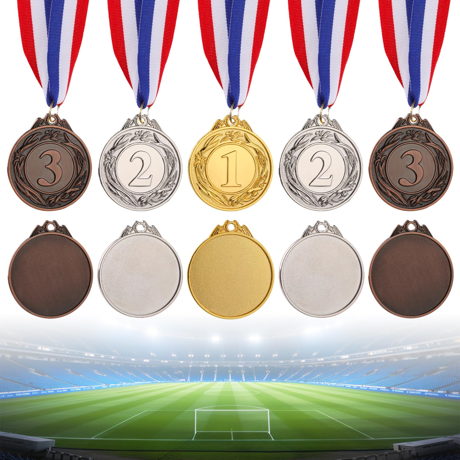 Simpeak 12 Pezzi Medaglie Premiazioni Metallo, Medaglie per Il Primo Vincitore per Campioni Sportivi a Tema Olimpico Bomboniere per Feste Cerimonia Incentivi per Studenti Giochi diurni, 2 Pollici
