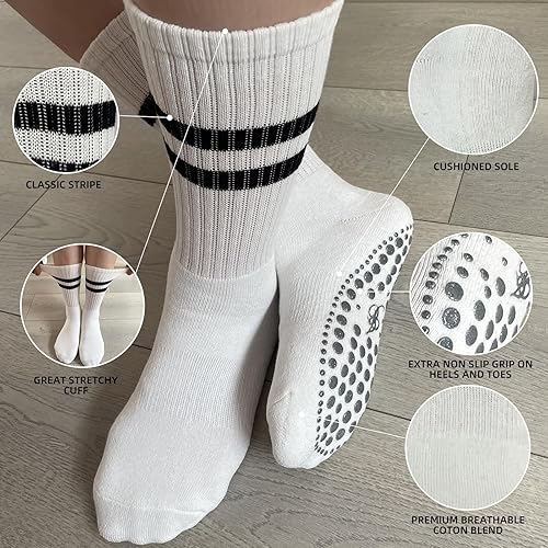 Miniatura 3 de JCZANXI Calcetines de yoga con agarres para mujer calcetines de agarre antideslizante para yoga pilates barra y baile calcetines acolchados ideales