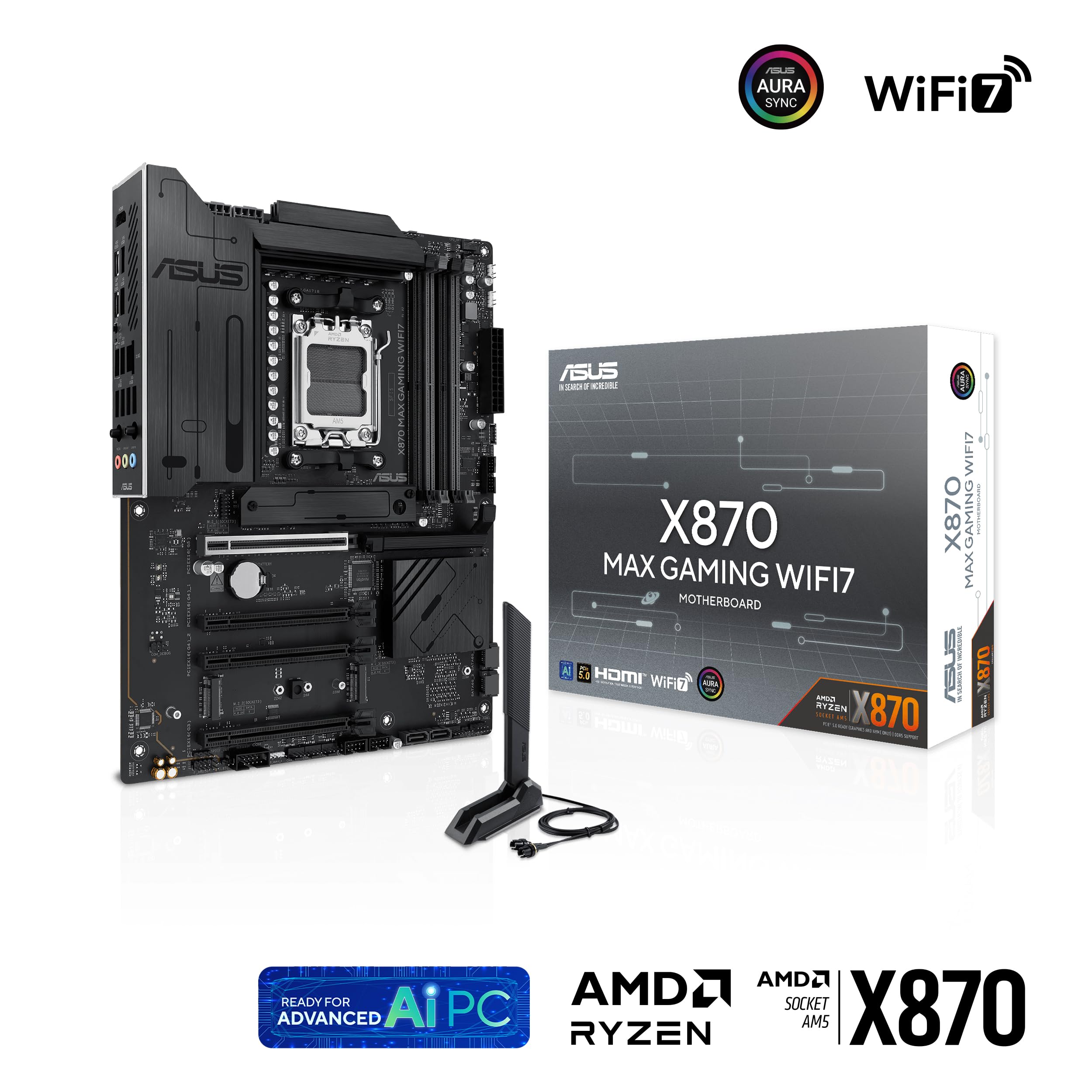 ASUS X870 MAX Gaming WIFI7 Motherboard Socket AMD AM5 (Ryzen 9000
