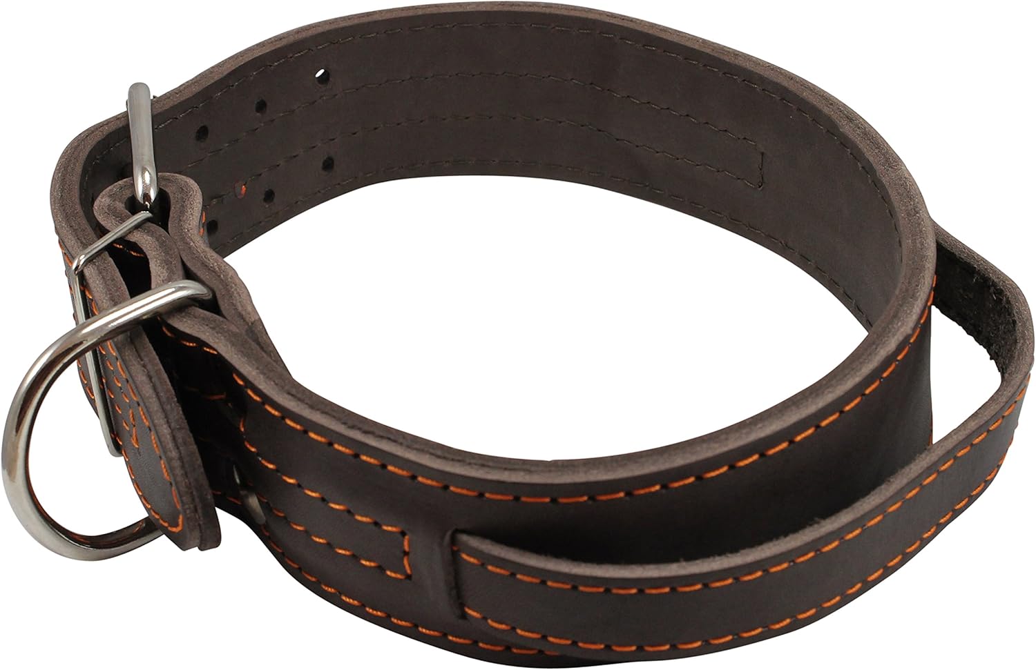 Brown Genuine Leather 27"x1.75" Wide Handle Collar Fits 20"-24" Neck X-Large Great Dane Mastiff