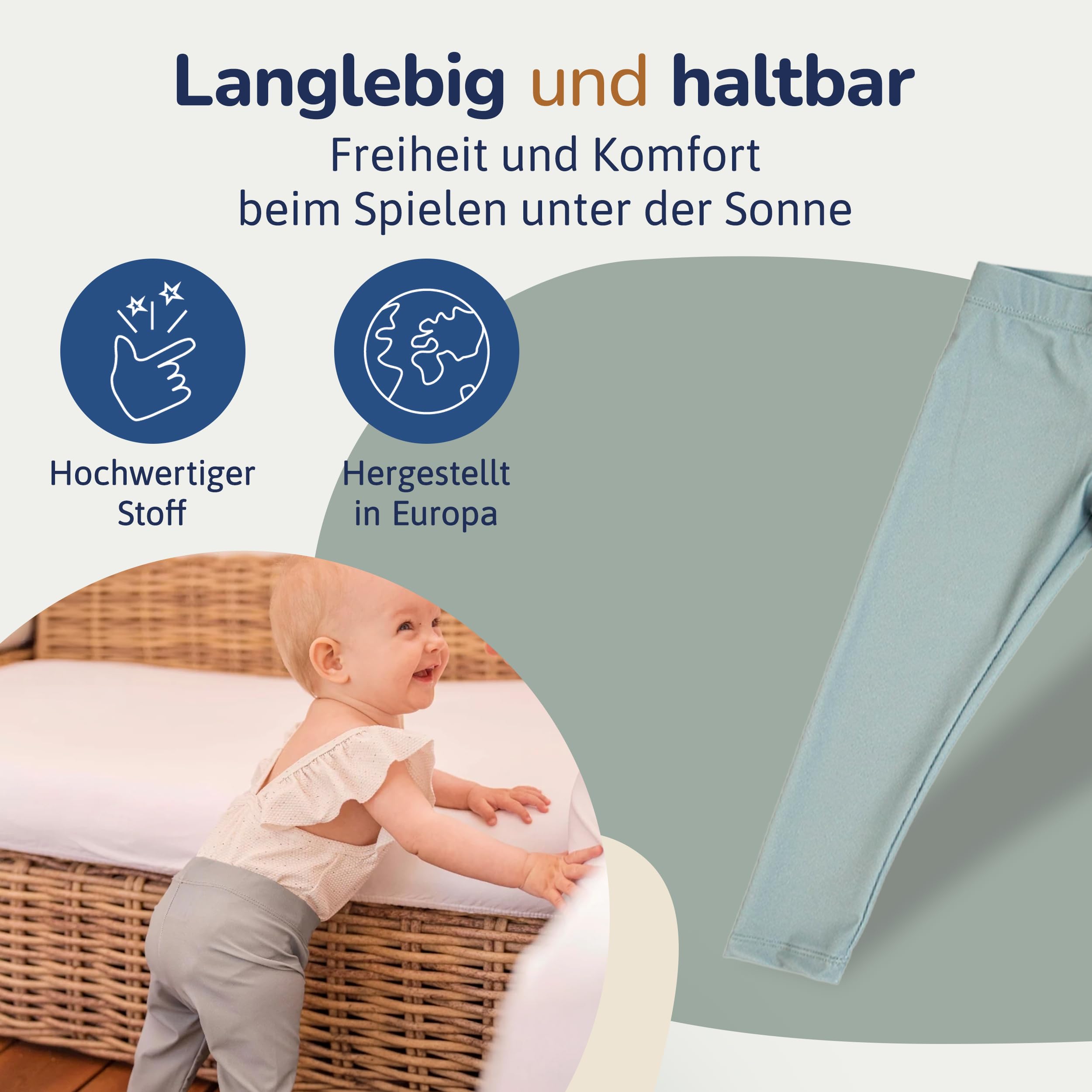 UV Leggings Kinder Langarm & UPF 50+ Sonnenschutz – Ökotex Zertifiziert & schadstofffrei – UV Kleidung Baby gemütlich & nachhaltig – Made in Europe