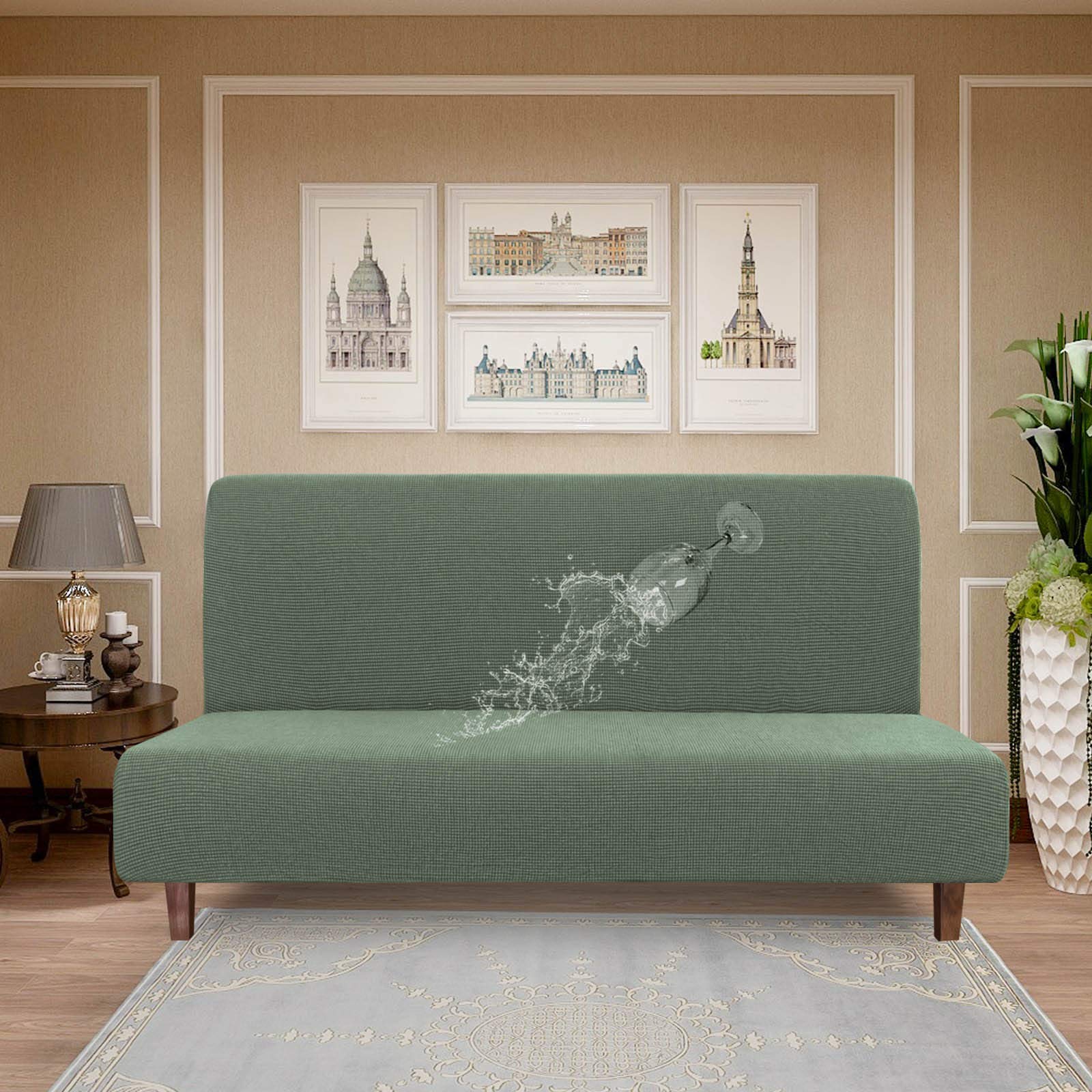 Easy-Going Futon-Bezug Wasserdicht – Stretch-Jacquard, Für Sofas Ohne Armlehnen, Mit Haustieren/Kindern