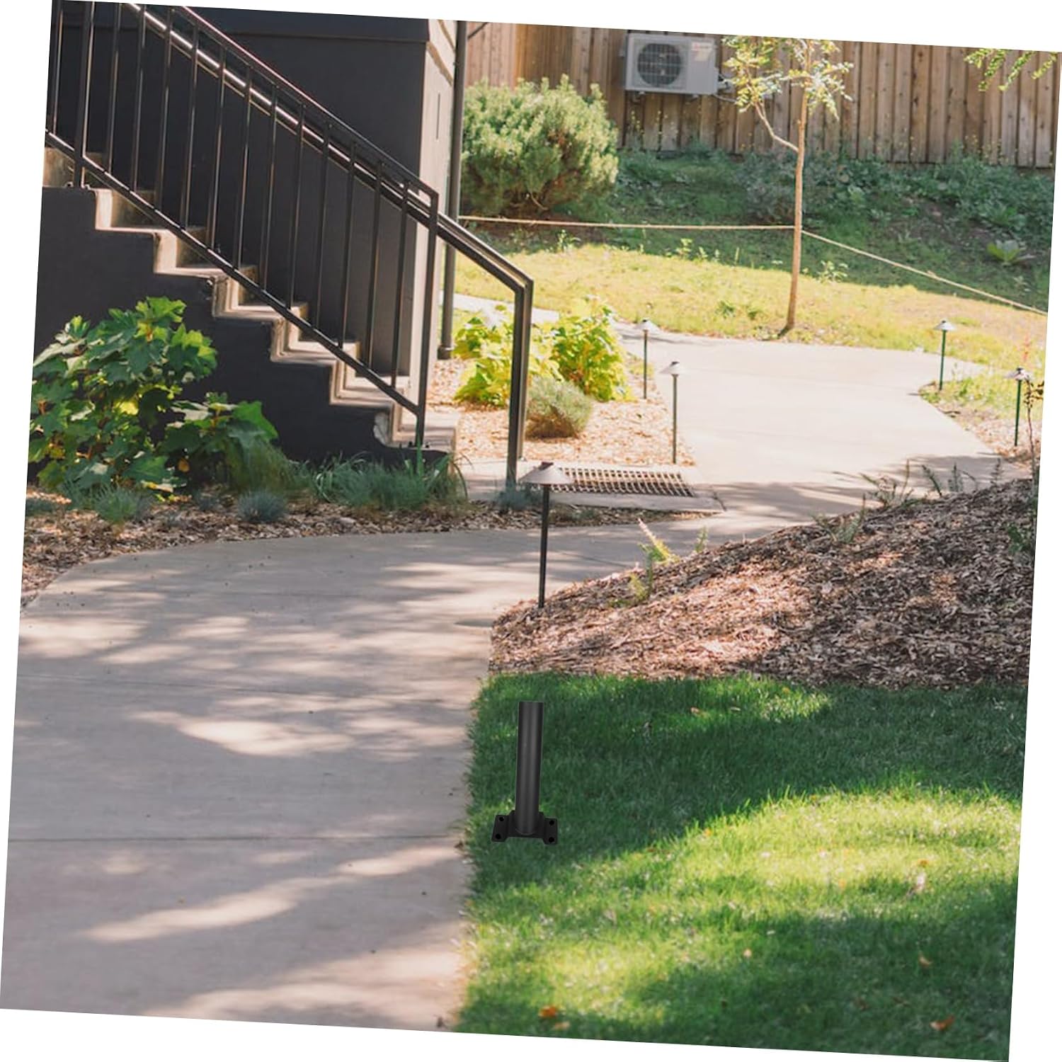 Veemoon Outdoor Street Light Bracket Solar Powered Led Light Mounting Sturdy Steel Solar Lamp Post Support