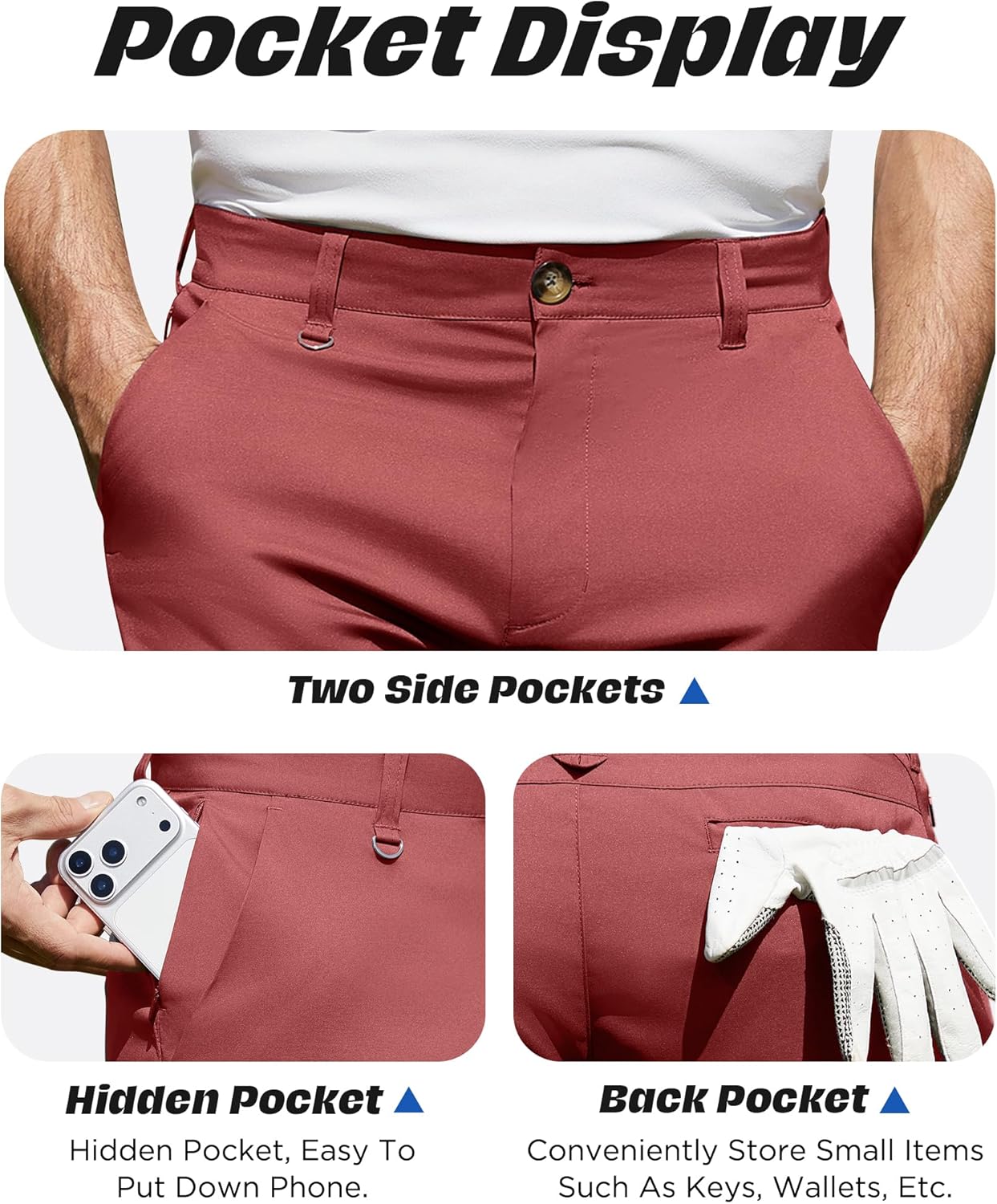 Men's Golf Shorts 7 Inch Inseam Casual Shorts for Men Quick Dry Lightweight Stretch with 4 Pockets