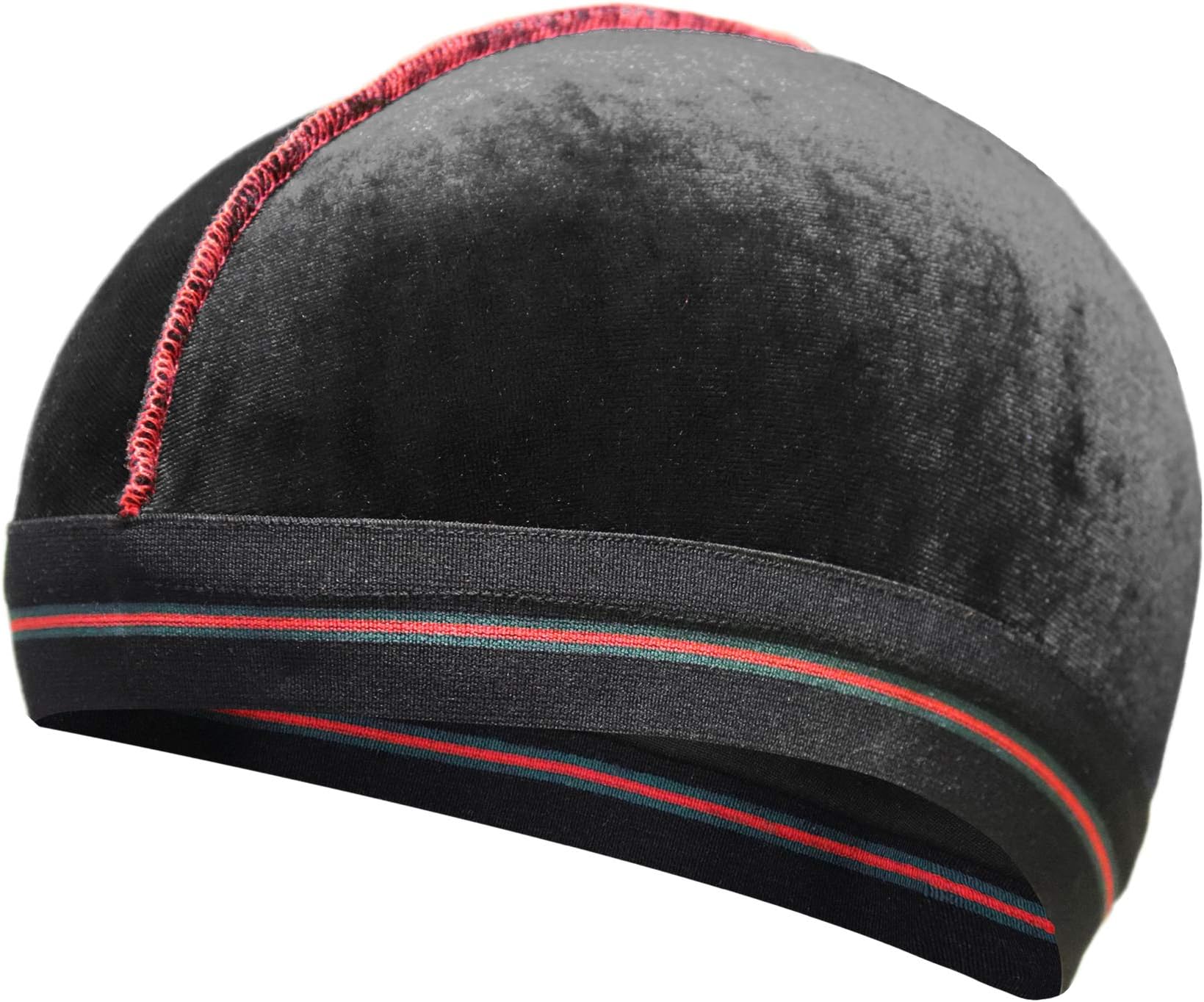 VALSE Velvet Wave Cap for Men, Deluxe Silky Material Great for 360, 540, and 720 Waves Black