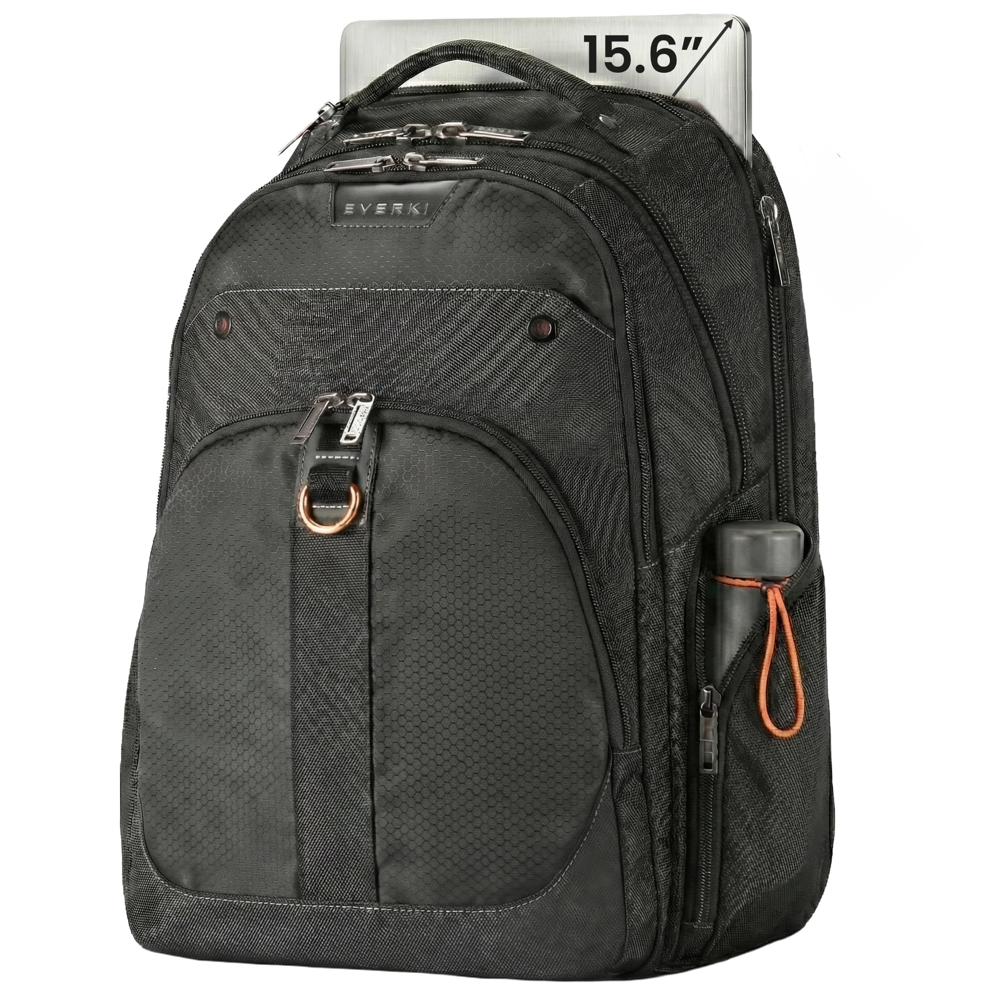 Atlas Travel Friendly Laptop Backpack, 11-Inch To 15.6-Inch Adaptable Compartment (Ekp121S15), Black