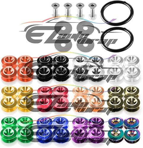 EZAUTOWRAP - Juego de cierres de liberación rápida de bronce para parachoques de coche, guardabarros, guardabarros, escotilla