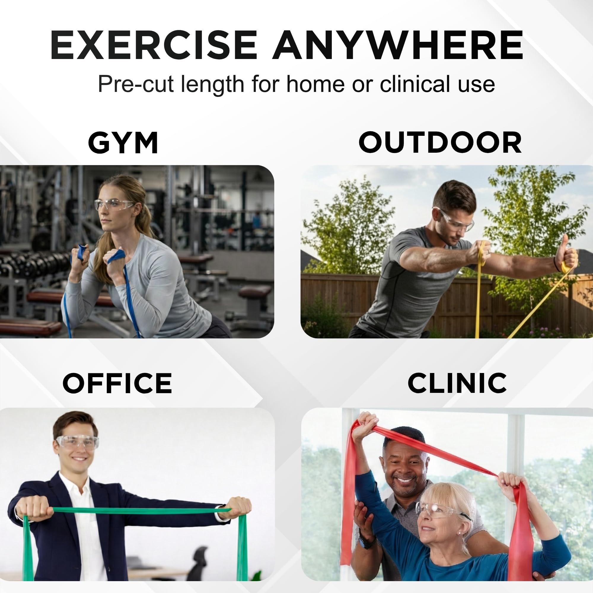 TheraBand profesjonalne lateksowe taśmy oporowe, indywidualna, elastyczna taśma 1,5 m jako sprzęt do ćwiczeń, fizjoterapia, pilates, treningi w domu, 15 m, wiele kolorów i poziomów oporu