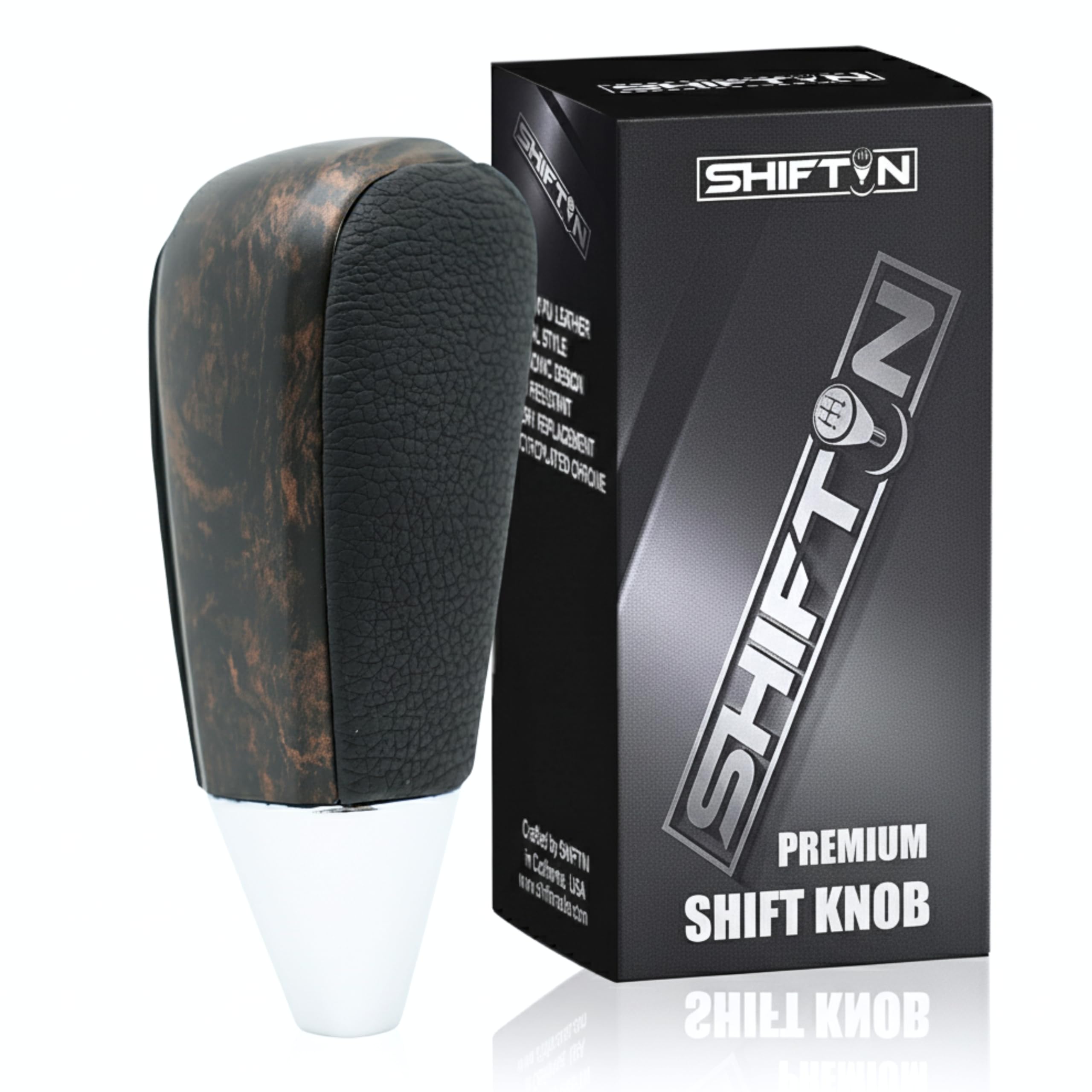 SHIFTIN Leather and Wood Gear Shift Knob for Land Cruiser