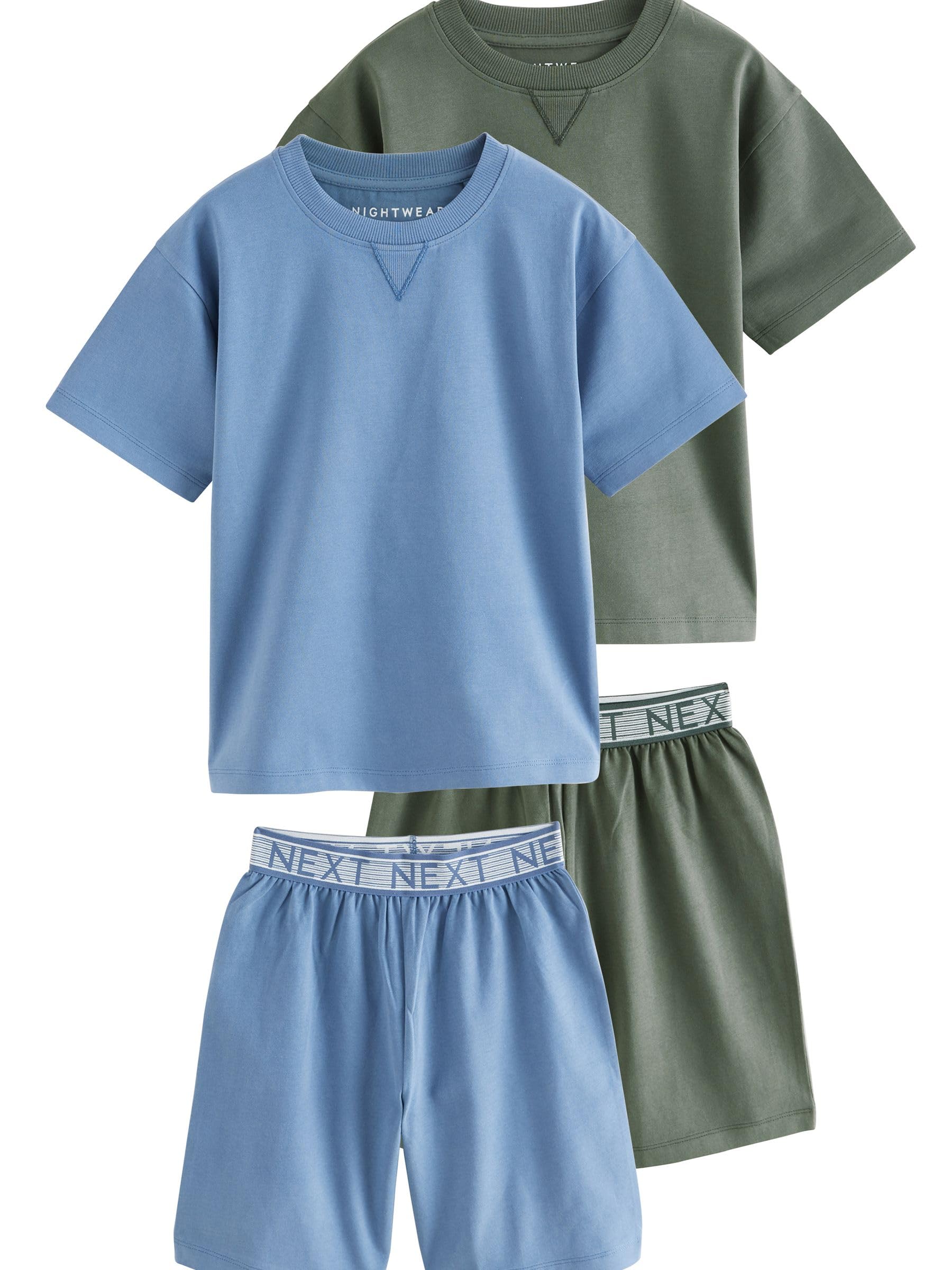 NEXT Jungen 2er-Pack Kurze Schlafanzüge aus 100% Baumwolle