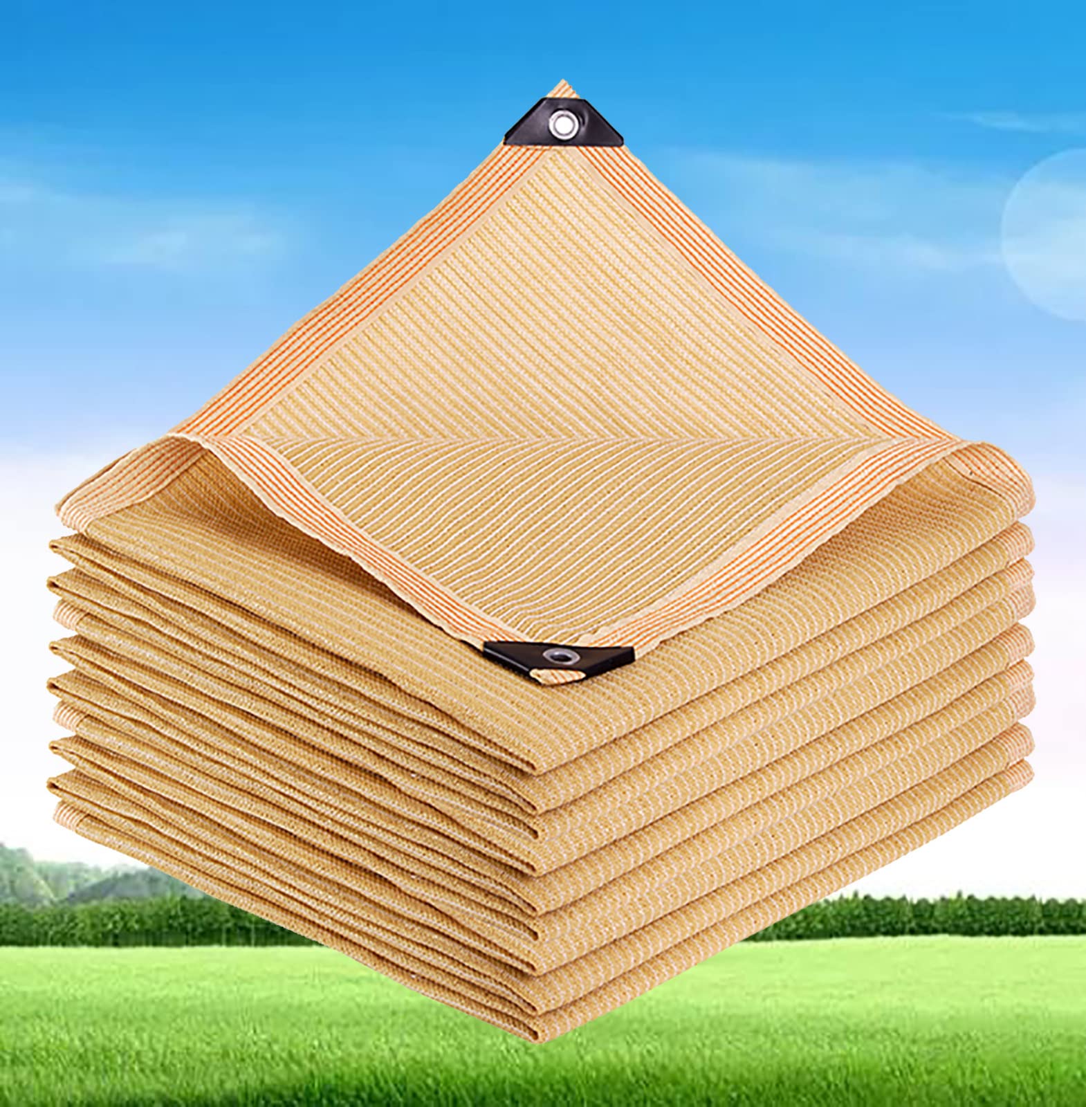 Filet d'ombrage grande taille 5 x 8 m avec maillage anti-grêle