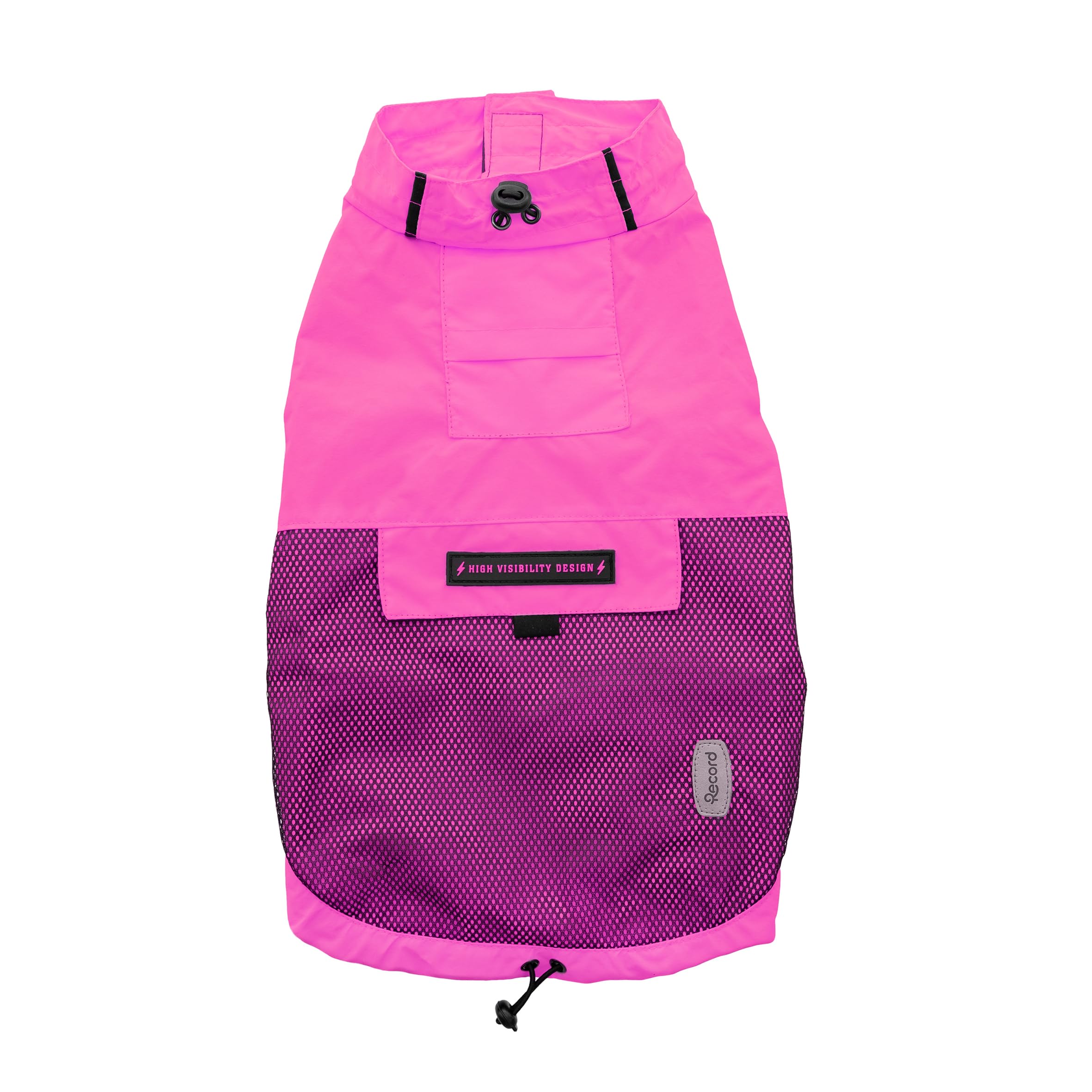 Record - Winddichter Regenmantel für Hunde, bequem, mit Gummibändern für Pfoten und verstellbarem Halsausschnitt |4XL, Fuchsia, Rückenlänge 65 cm