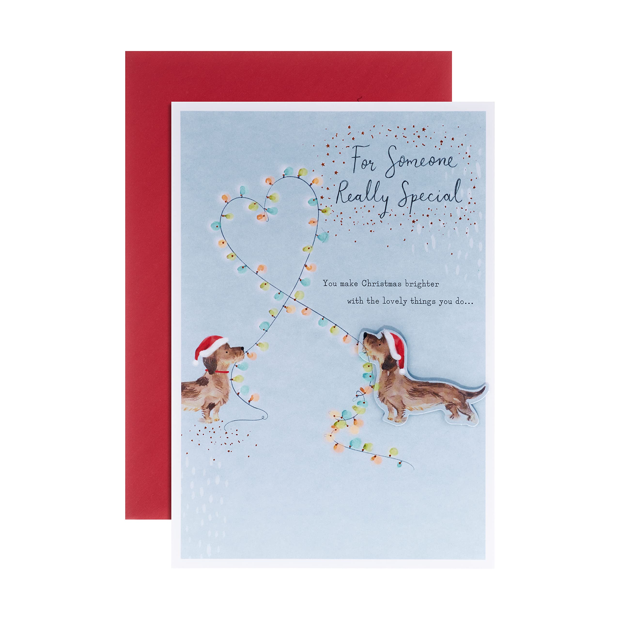 Hallmark Christmas Card For Someone Special - Cute Dog Illustration Design