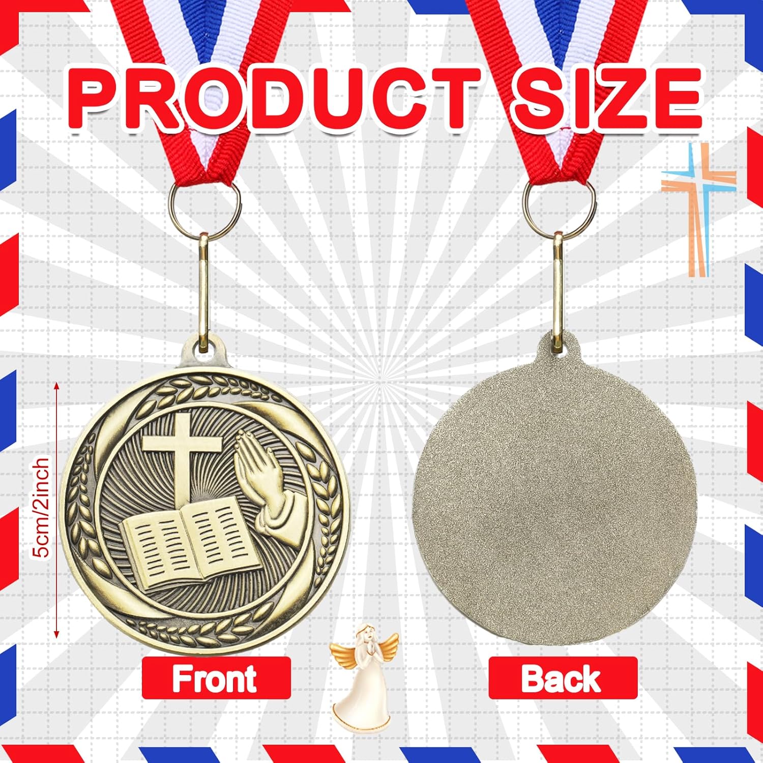 Quelay 30 Pcs 2'' Gold Medals for Awards Winner Bulk with Neck Ribbons Metal Trophy Award Prize Gift for Kids Students Adults School Graduation Participation Competitions