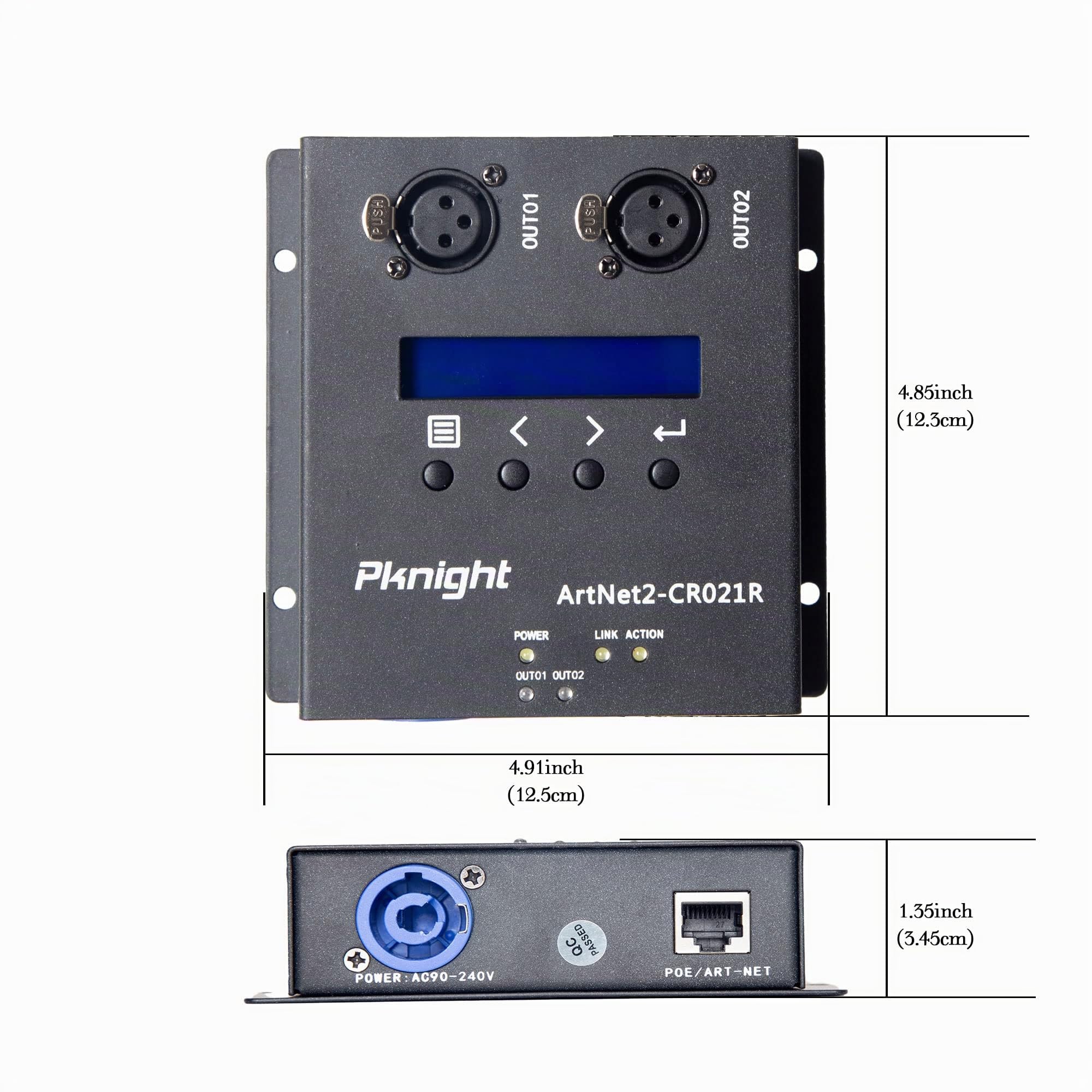 Pknight Interface de contrôle d’éclairage Pknight ArtNet DMX sur Ethernet (UK-CR021R)