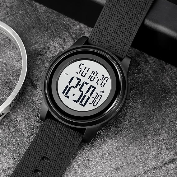 SKMEI Wrist Watch for Men, Digital Sports Waterproof Watch with Dual Time Chronograph Countdown Alarm Backlight