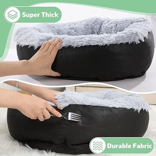 Miniatura 4 de HOMBYS Cama indestructible para perros, a prueba de mordidas para masticadores agresivos con superficie de piel sintética, cama ortopédica y