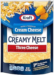 Kraft Cheese Shredded Cheese, Three Cheese with a Touch of Philly, 8 oz