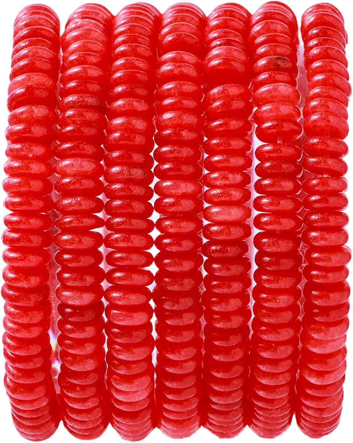 Natural Red Agate Disk Stone Spacer Beads 6x2mm 38cm/str Flat Rondelle Loose Semi Gemstone Caps for Making Bracelets Necklace