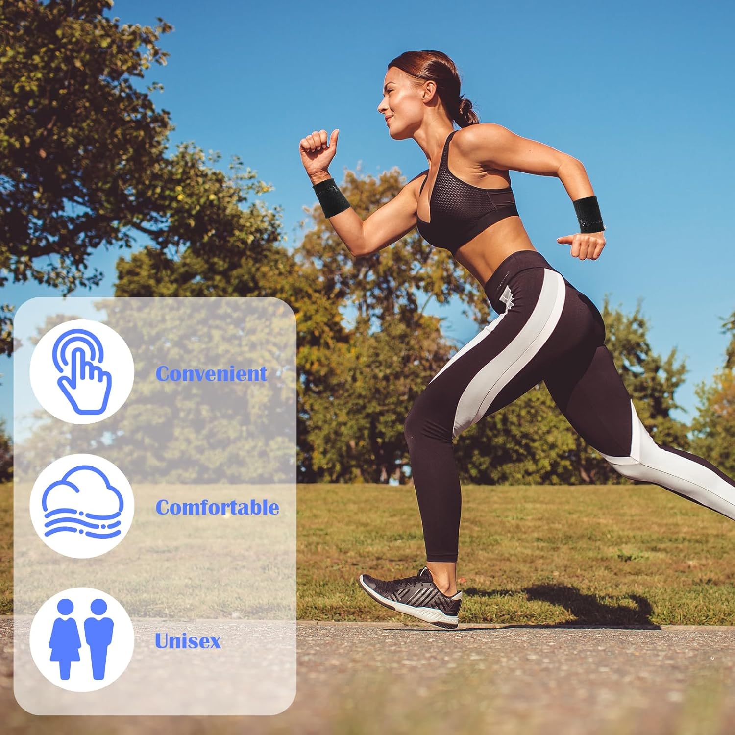 4 PCS Zipper Wrist Pouch, Cotton Sweatbands for Men & Women Breathable Absorbent Outdoor Sports Wrist Wallet Elastic Wrist Bag for Running Walking Jogging Workout Key Card Coin Storage - Image 7