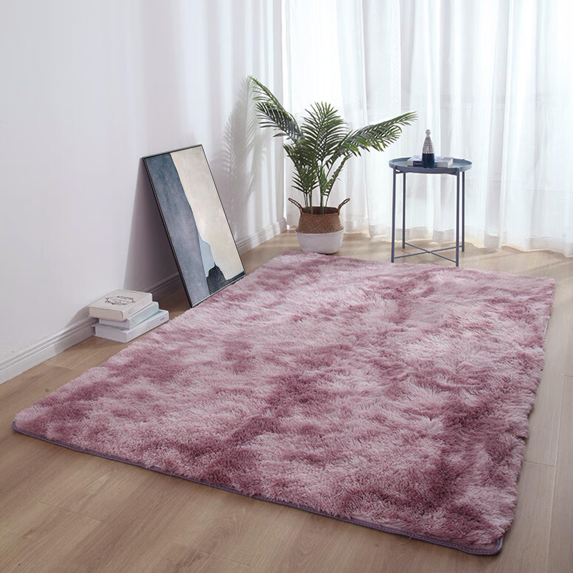 Tapis chambre poil long isolant et doux pour sol froid